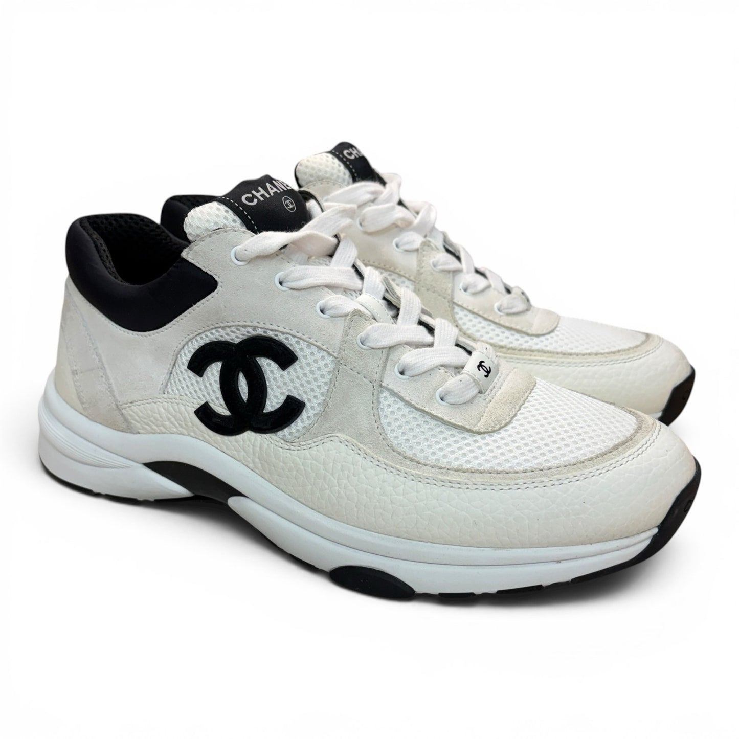 Chanel CC Logo Sneakers White / Black | Size 42(9)