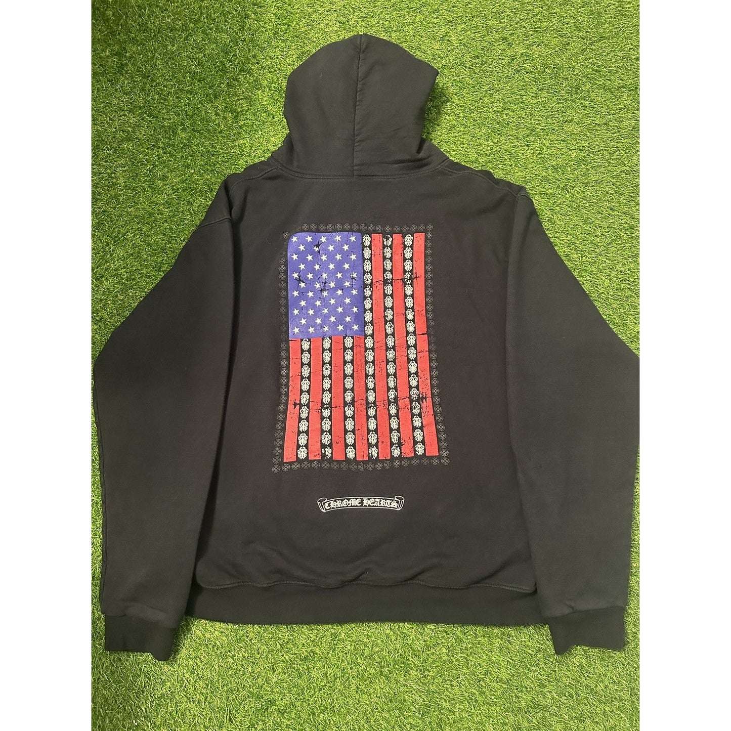 XL - Chrome Hearts USA Flag Zip Up Hoodie