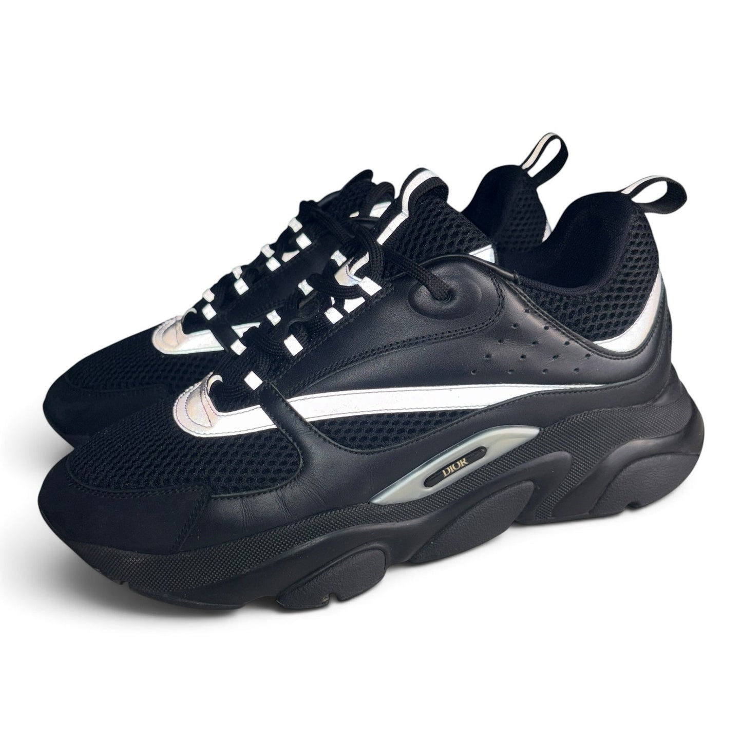 Dior B22 Reflective Low Top Black Sneakers | Size 44 (11US)