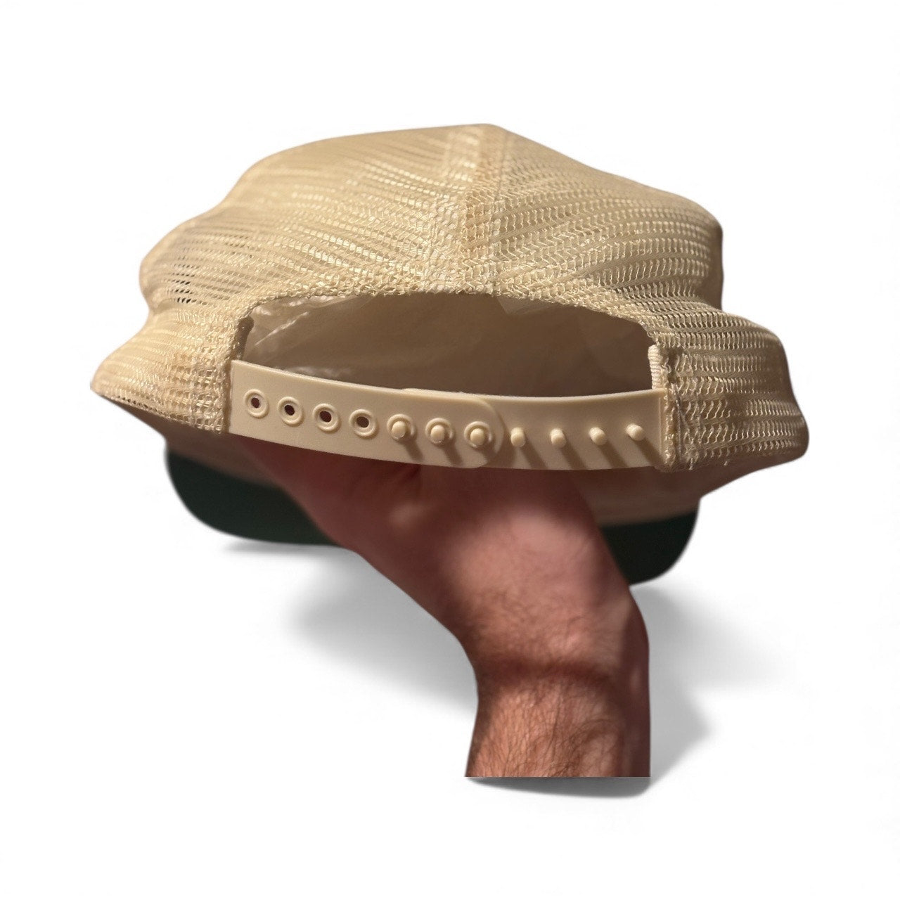 Adult RHUDE Palm Tree Quilted Satin Trucker Cap Hat Ivory