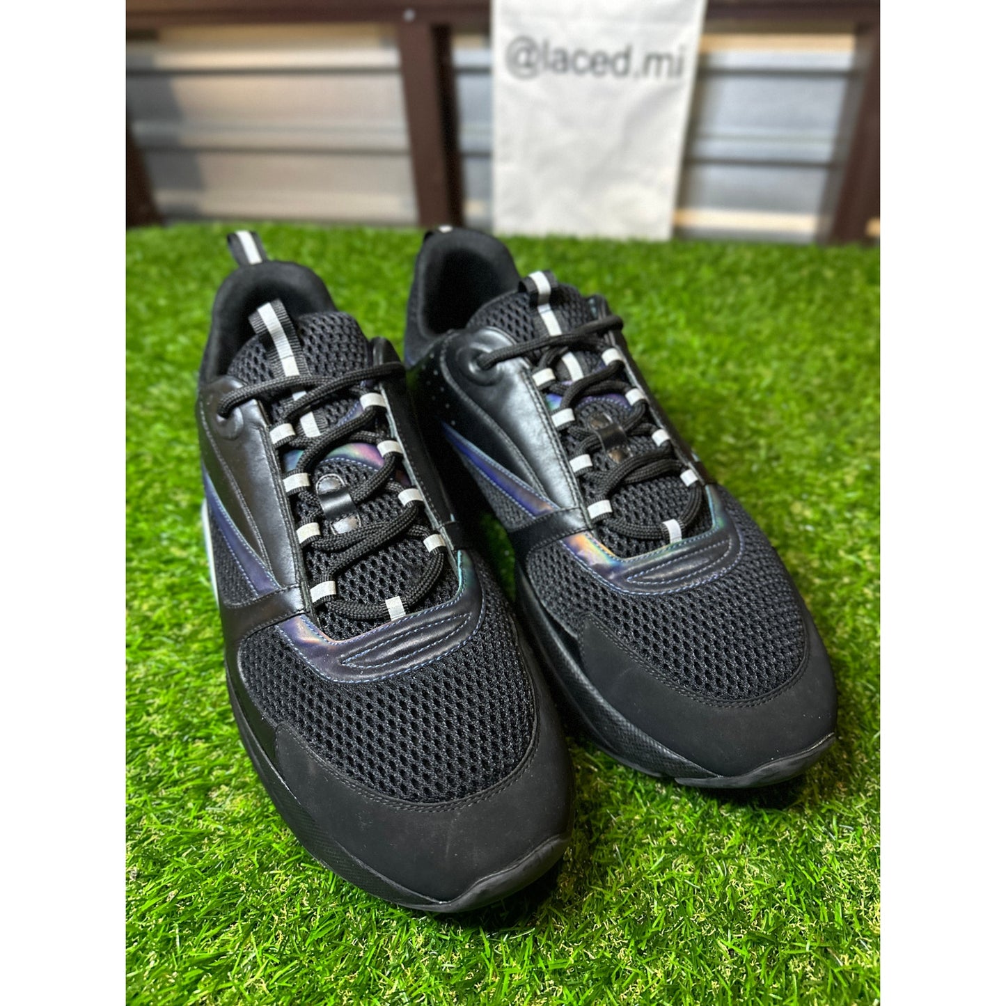 Dior B22 Reflective Low Top Black Sneakers | Size 47EU