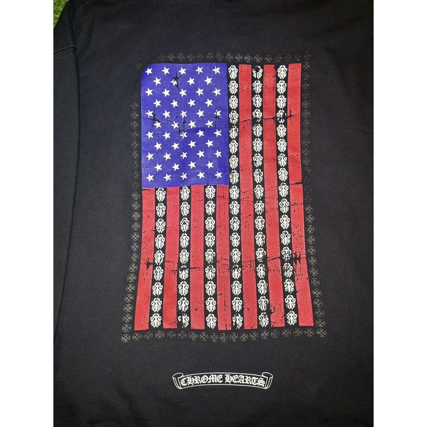 XL - Chrome Hearts USA Flag Zip Up Hoodie