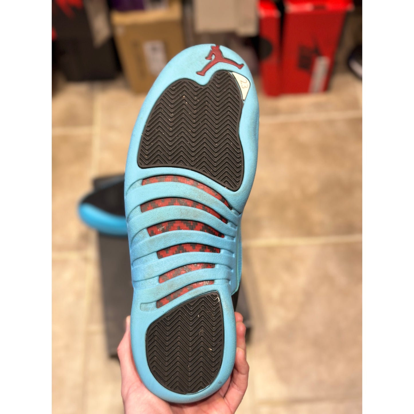 Size 12 - Jordan 12 "Gamma" B;ue Black Sneakers
