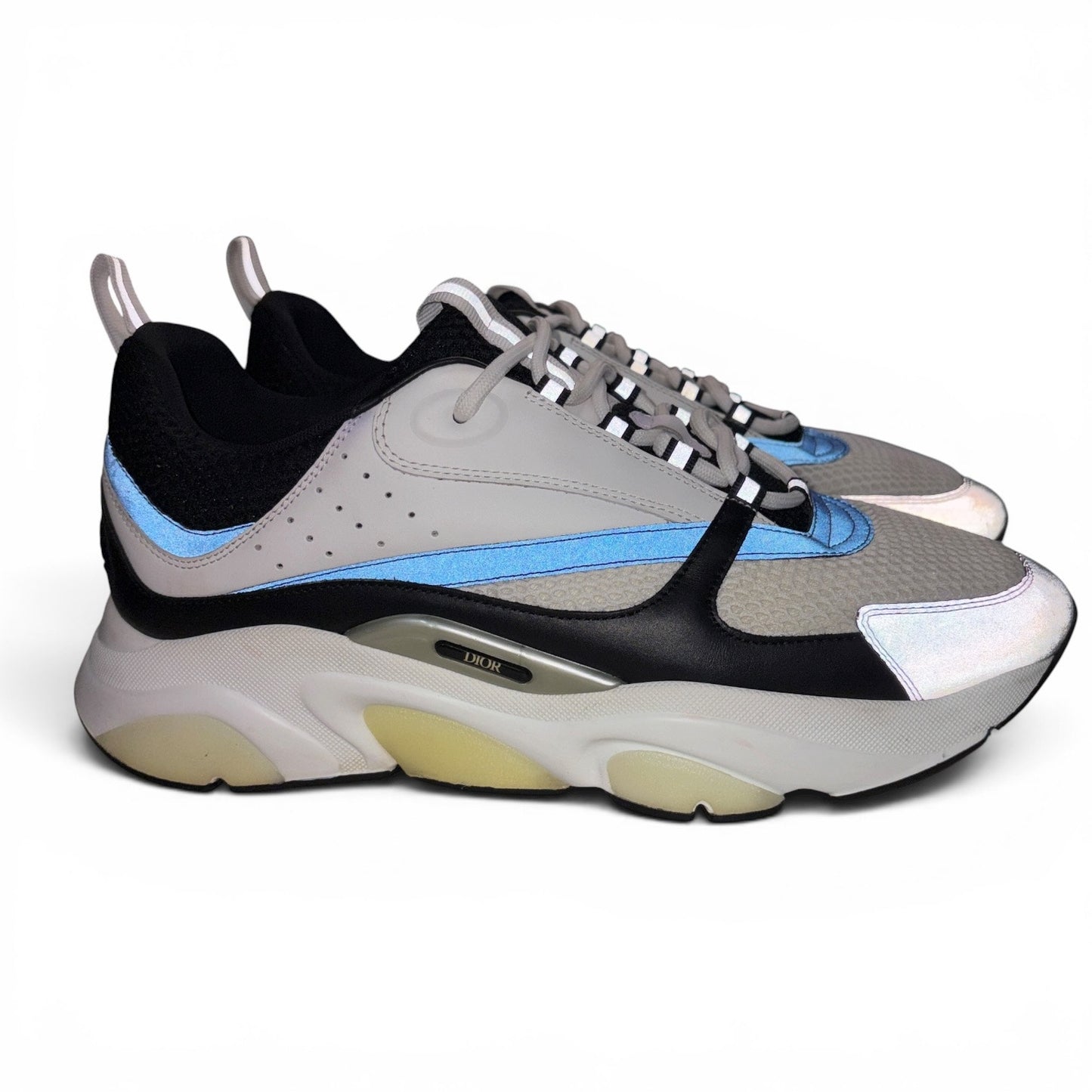 Dior B22 Reflective Low Top Blue Sneakers | Size 47 (14US)