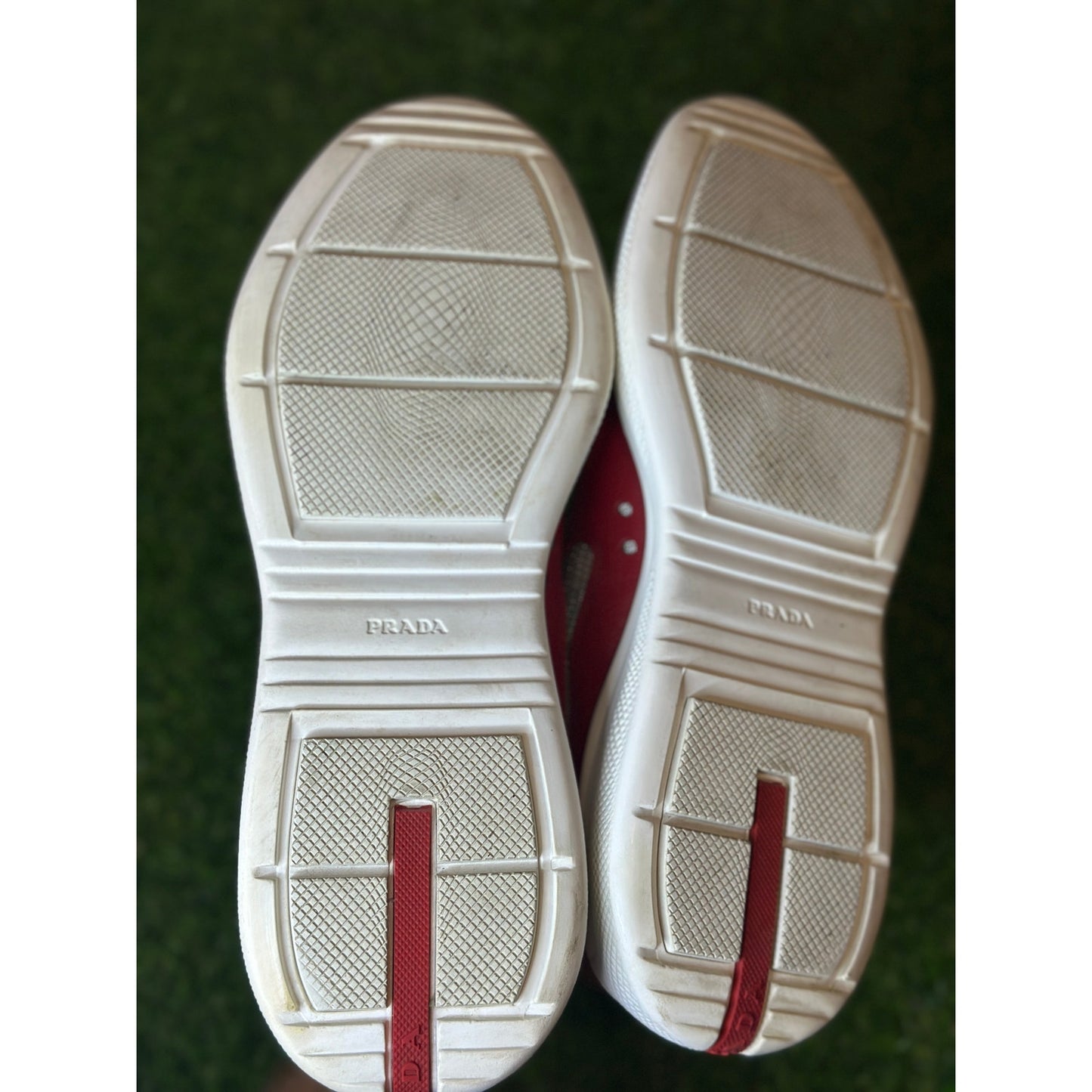 Prada America's Cup Red Leather Sneakers | Size 11UK / 12US