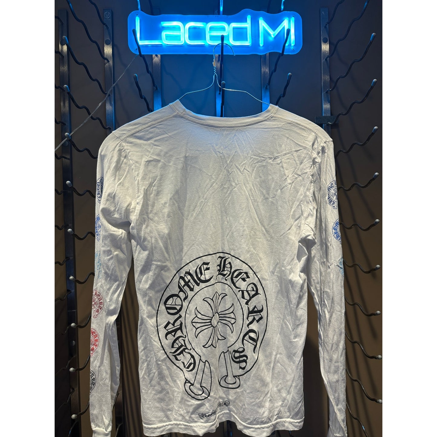 Medium - Chrome Hearts Multi Color Horse Shoe L/S T-shirt White