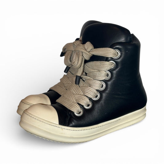 Size 9 - Rick Owen Jumbo Lace Padded Sneakers Black