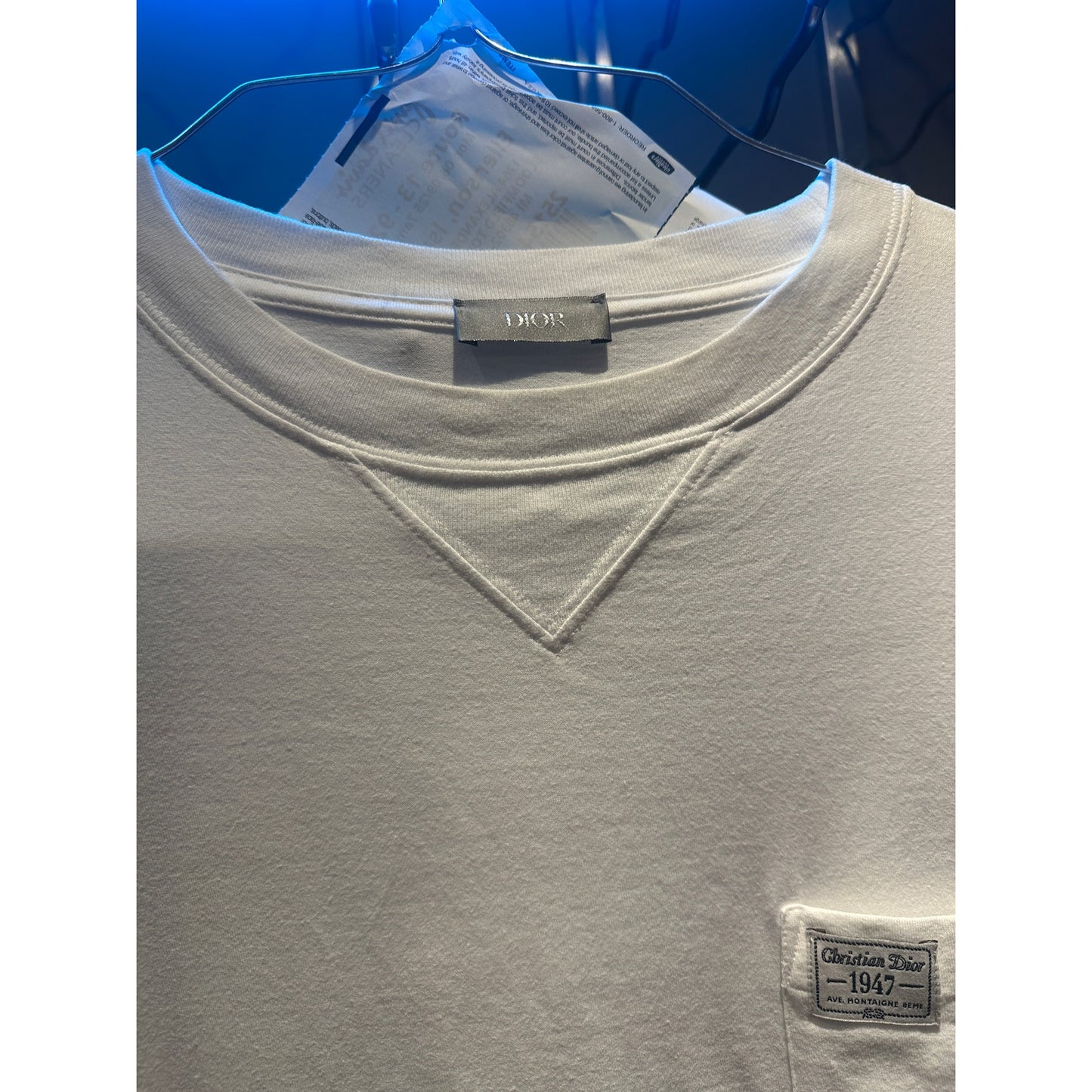 Size Medium - Christian Dior 1947 White Grey Embroidered Tee
