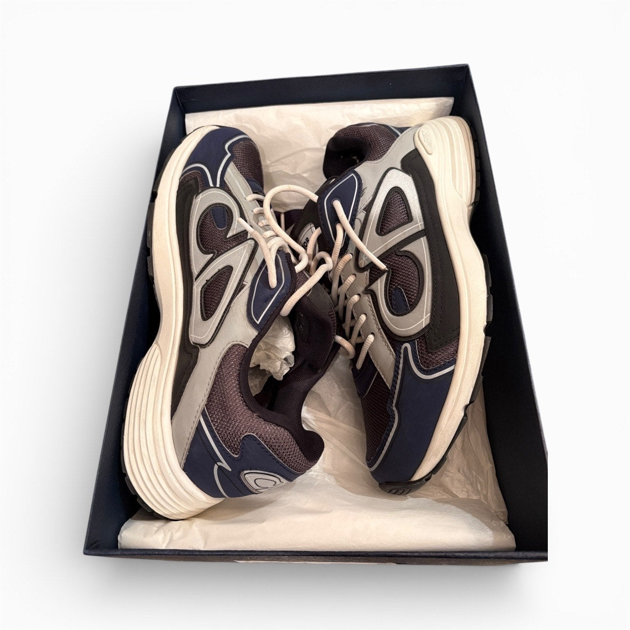 Dior B30 Black, Blue and Dior Gray Technical Fabric Sneakers