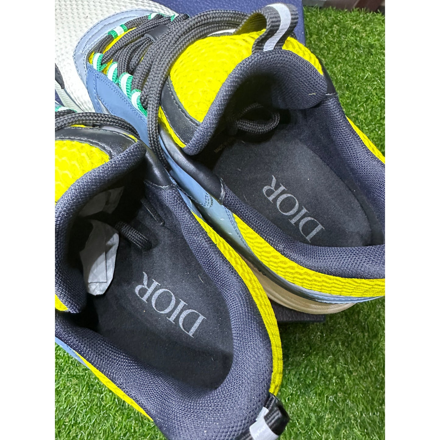 Dior B22 Reflective Low Top Sneaker ‘Blue Yellow’ | 12US