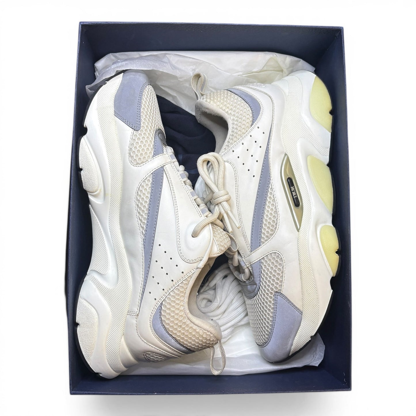 Dior B22 Reflective Low Top White Sneakers | Size 44 (11US)