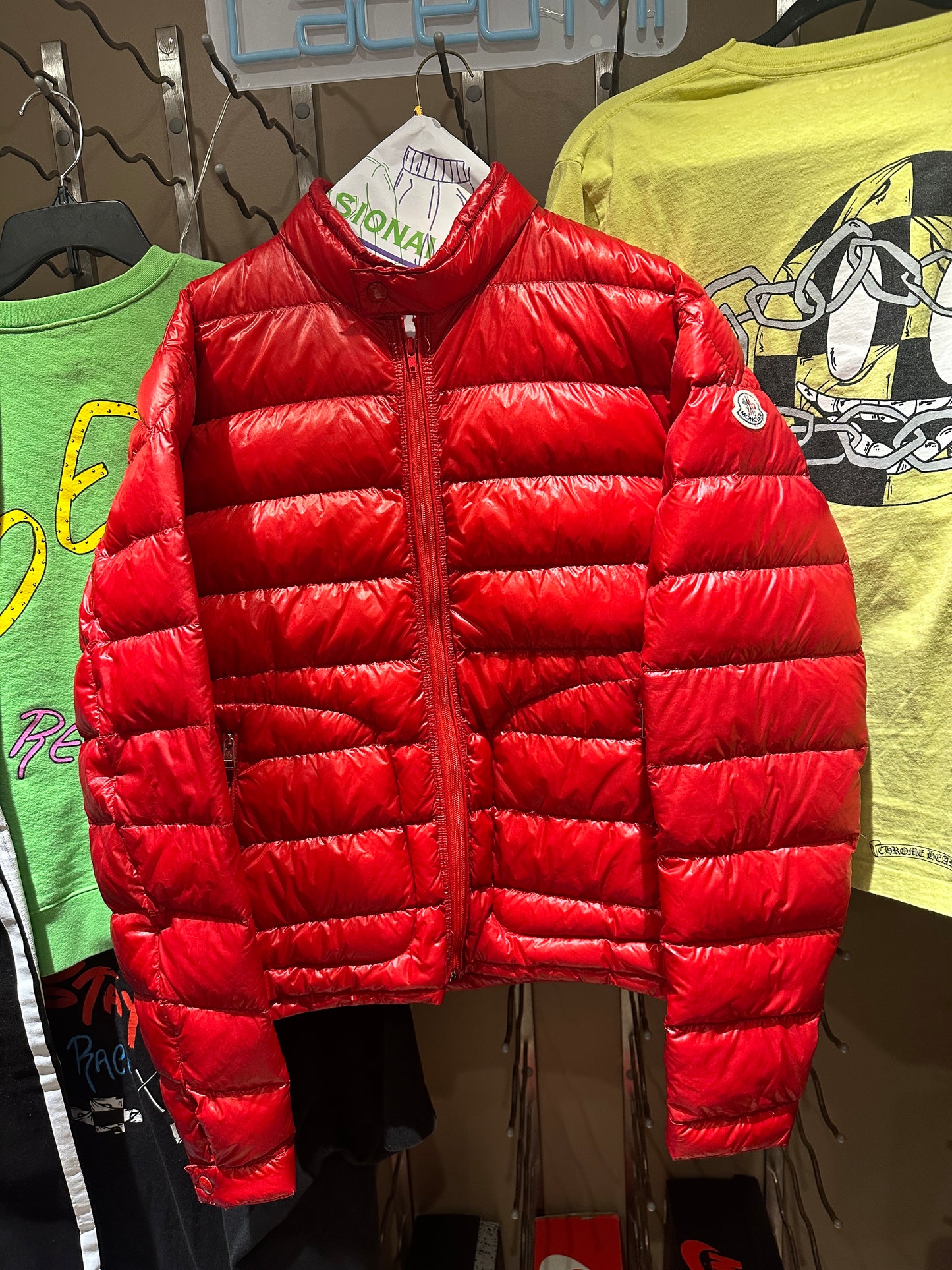 Large - Moncler Maya Red Down Light Jacket