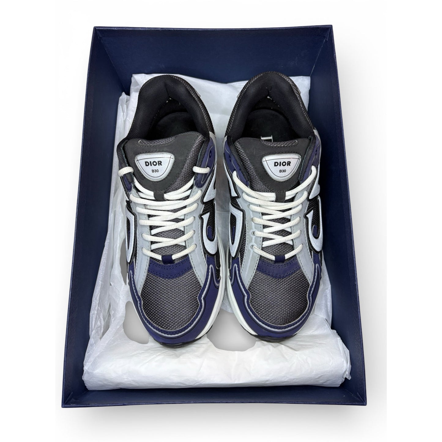 Dior B30 Navy Blue Grey Black Sneakers | Size 42 (9US)