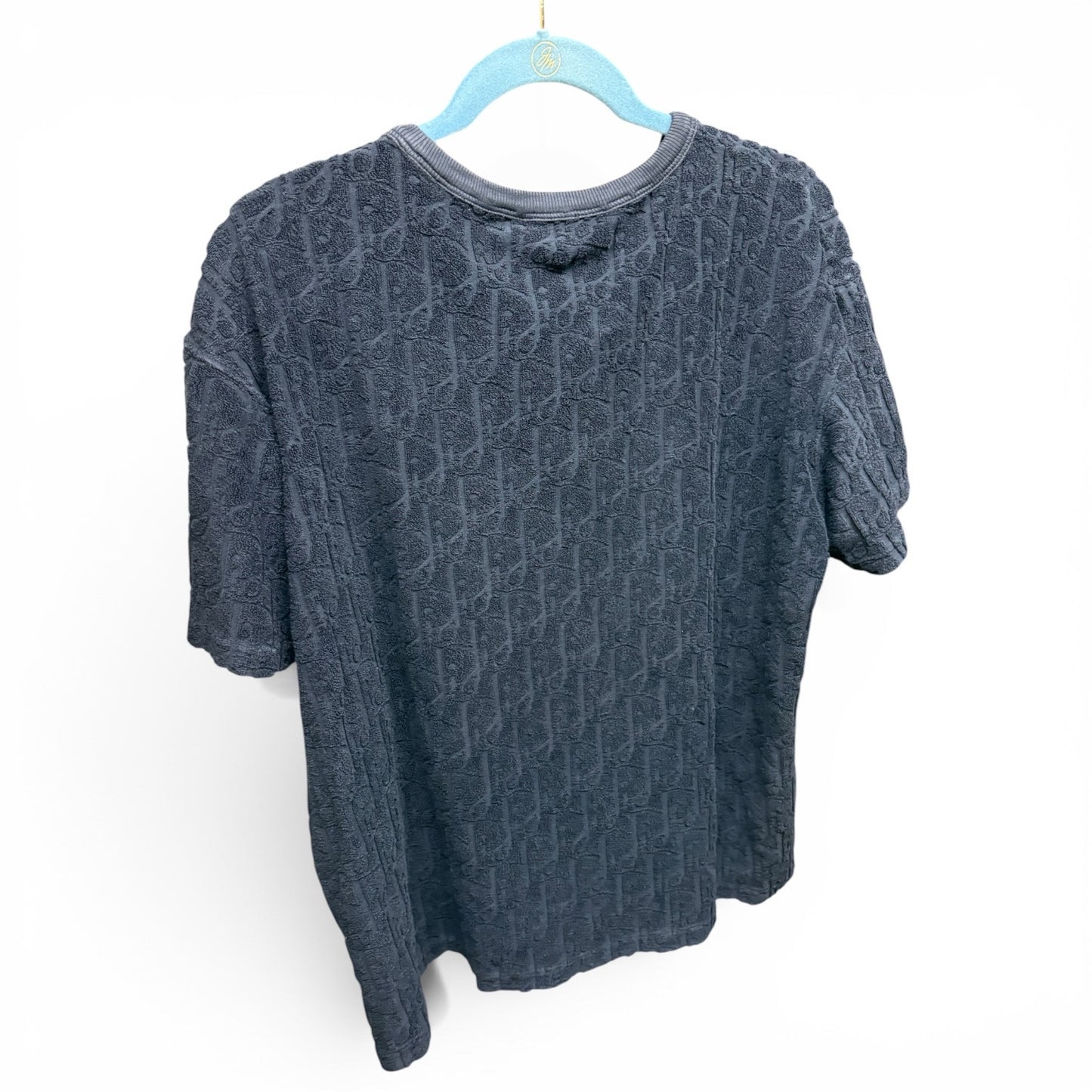 Dior Oblique Towel Tee Shirt Navy Blue Monogram Size Medium