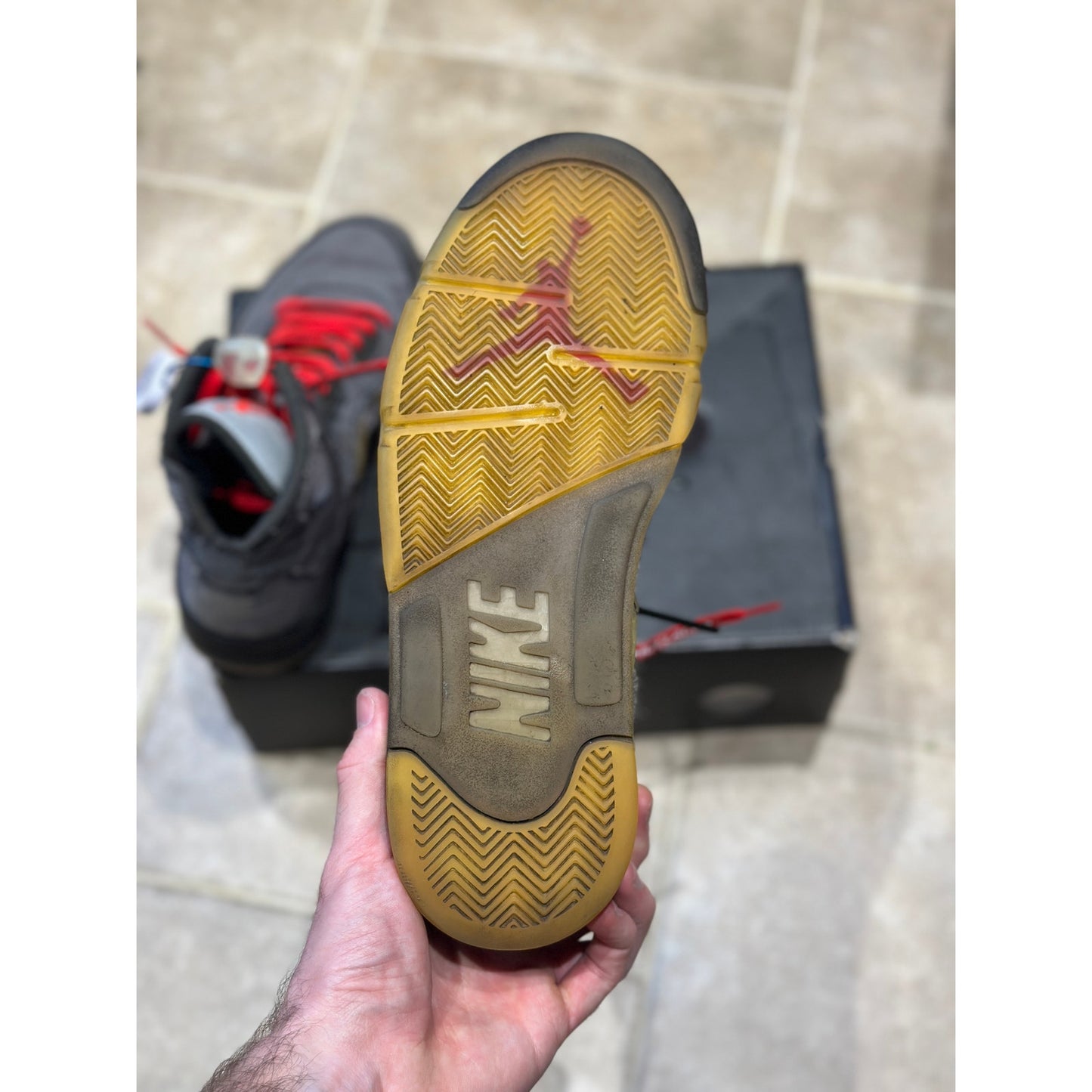 Size 9 - Jordan 5 x Off White ‘Muslin’ Sneaker
