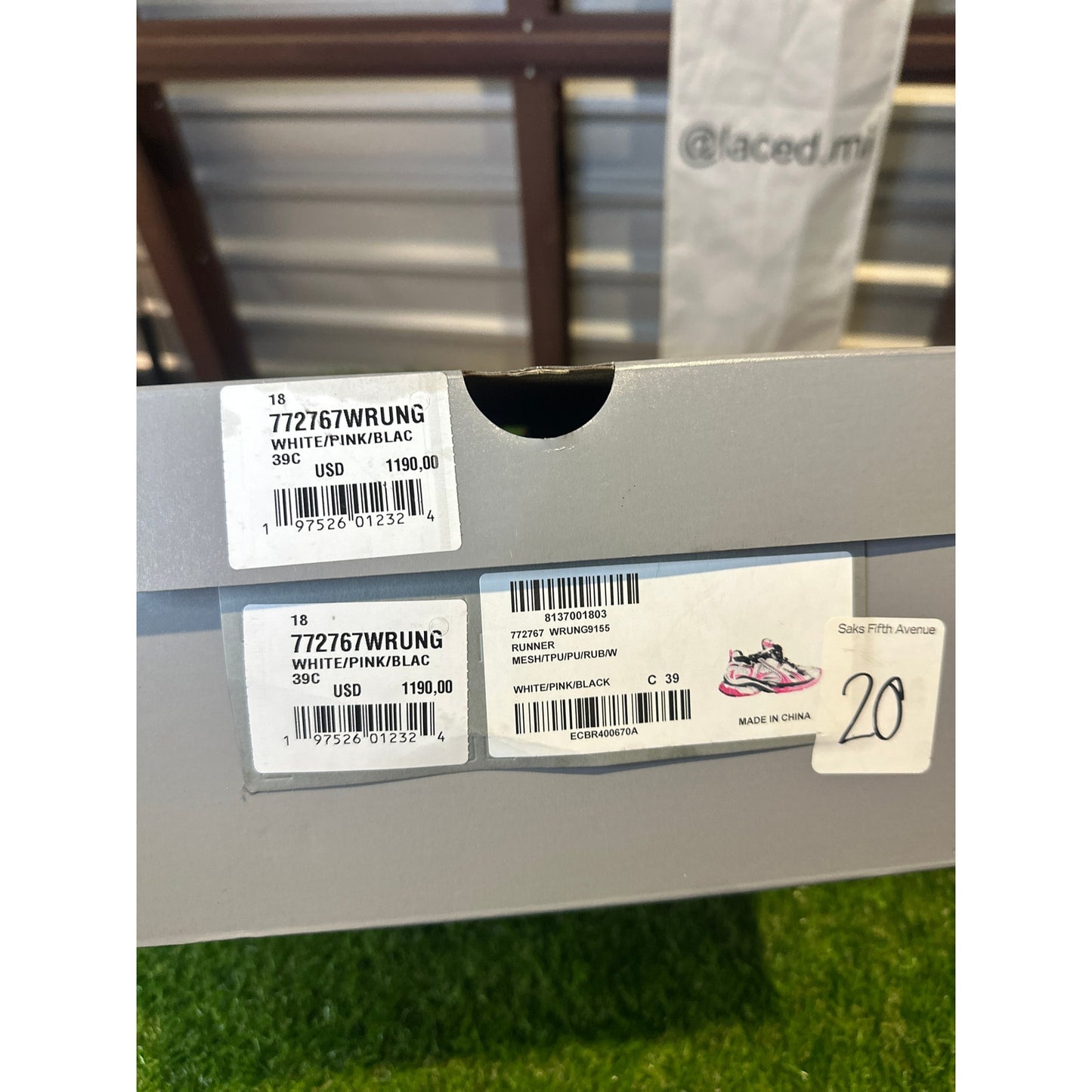 Balenciaga Women's Runner Sneaker in Silver/black/neon-pink