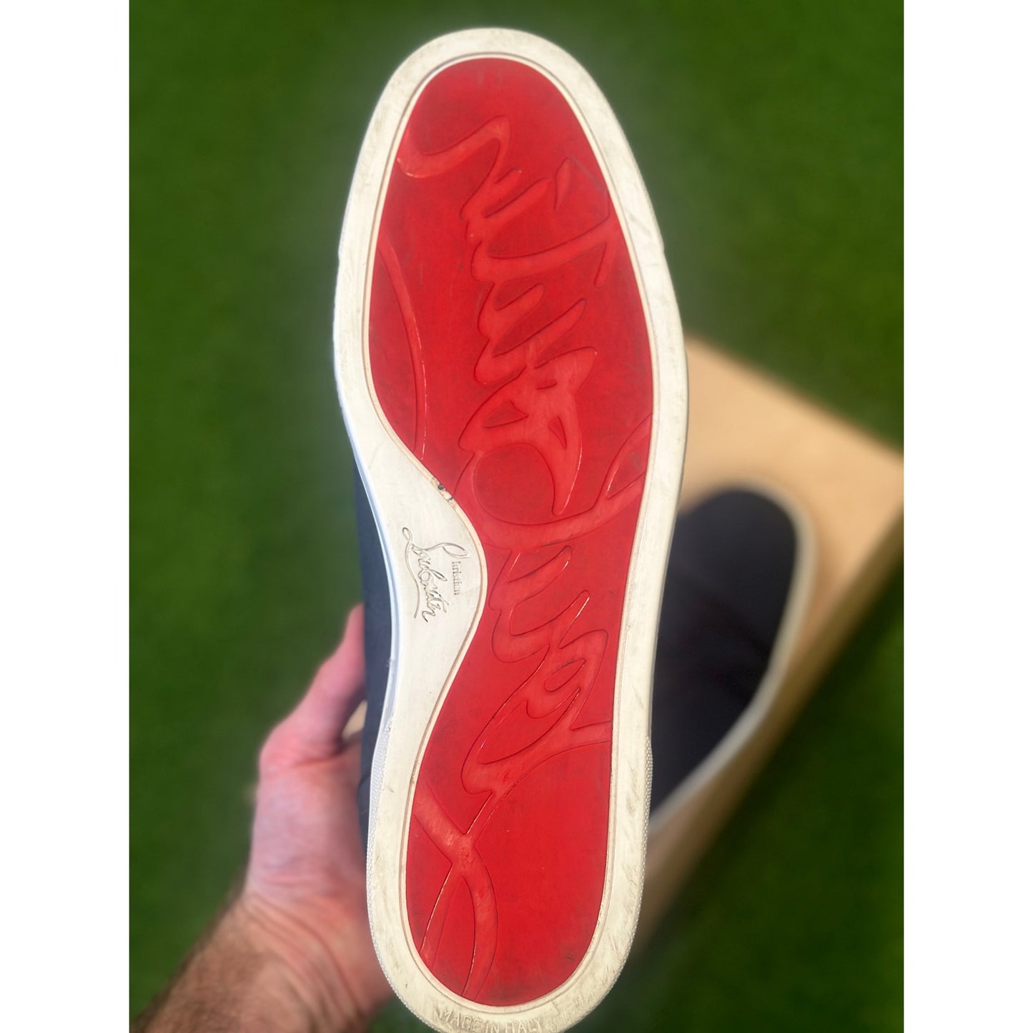 Size 11 - Christian Louboutin Navy Red Bottom Sneakers