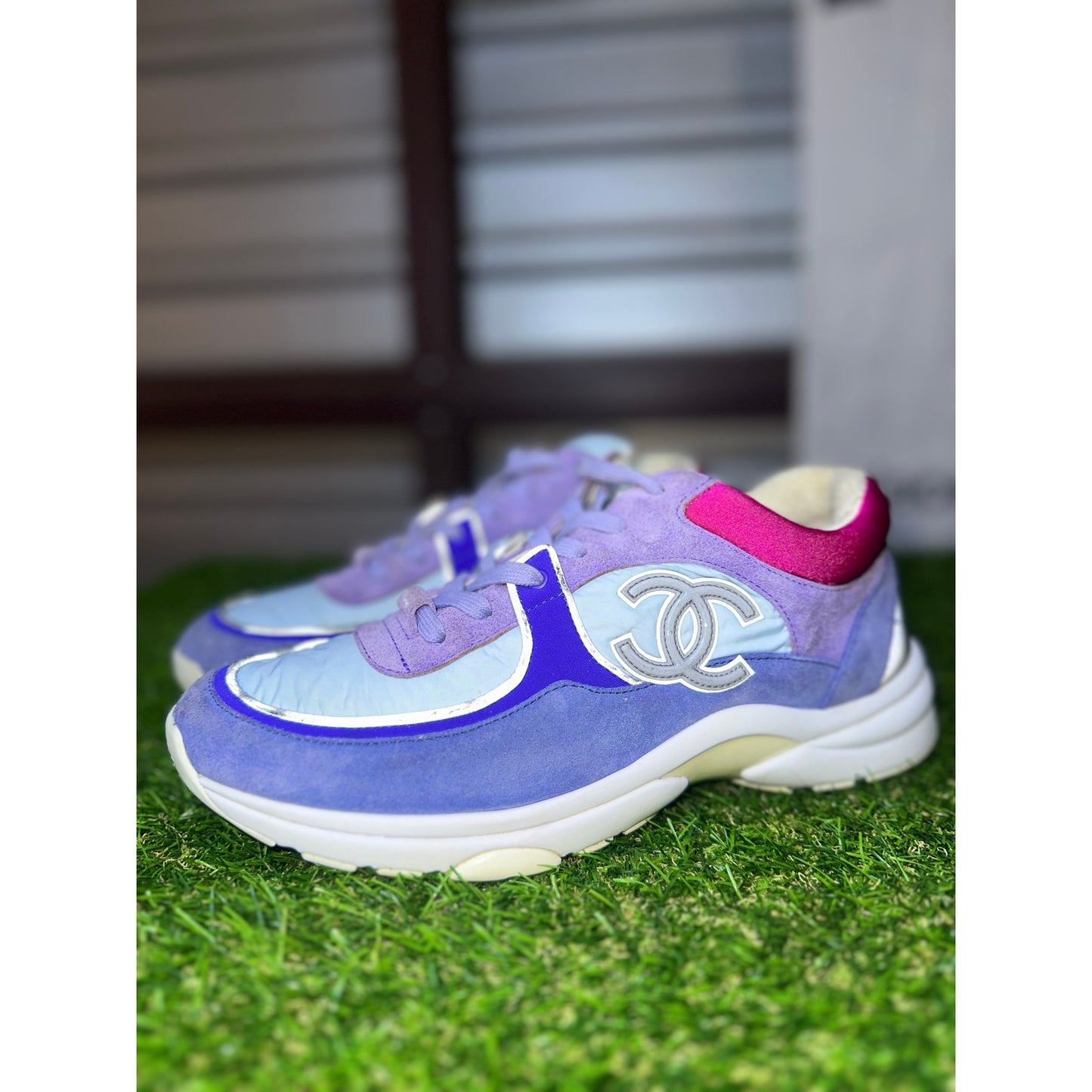 Chanel Interlocking CC Logo Nylon Sneakers | 9 Women's