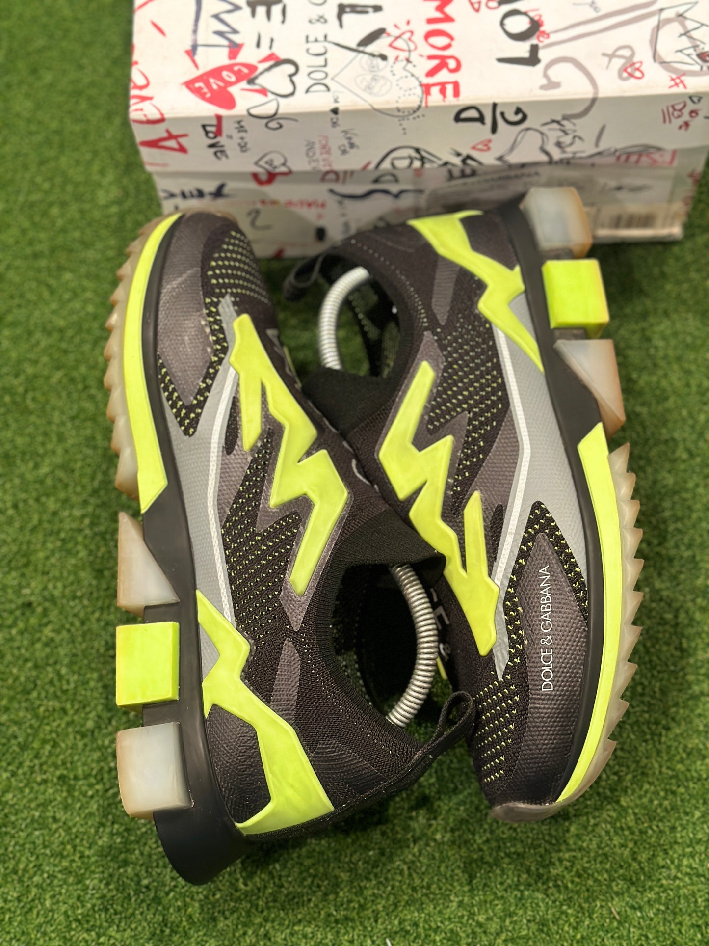 Size 11 - Dolce & Gabbana Black Yellow Sneakers