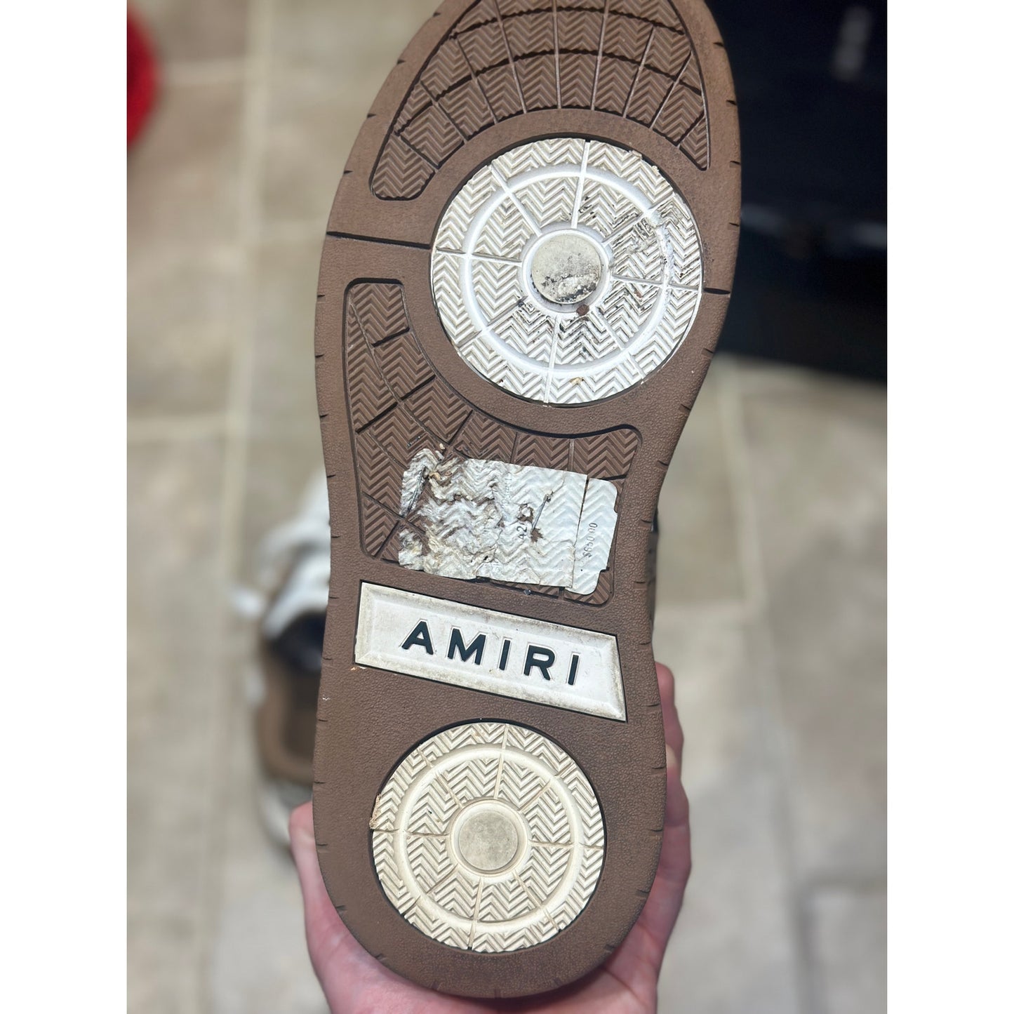 Size 9 - Amiri Mens Classic Low “White Brown”
