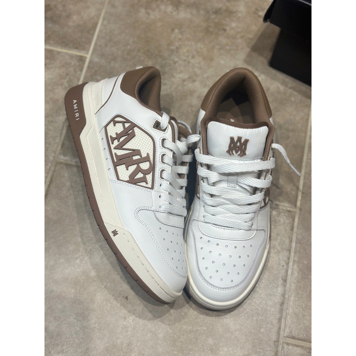 Size 9 - Amiri Mens Classic Low “White Brown”