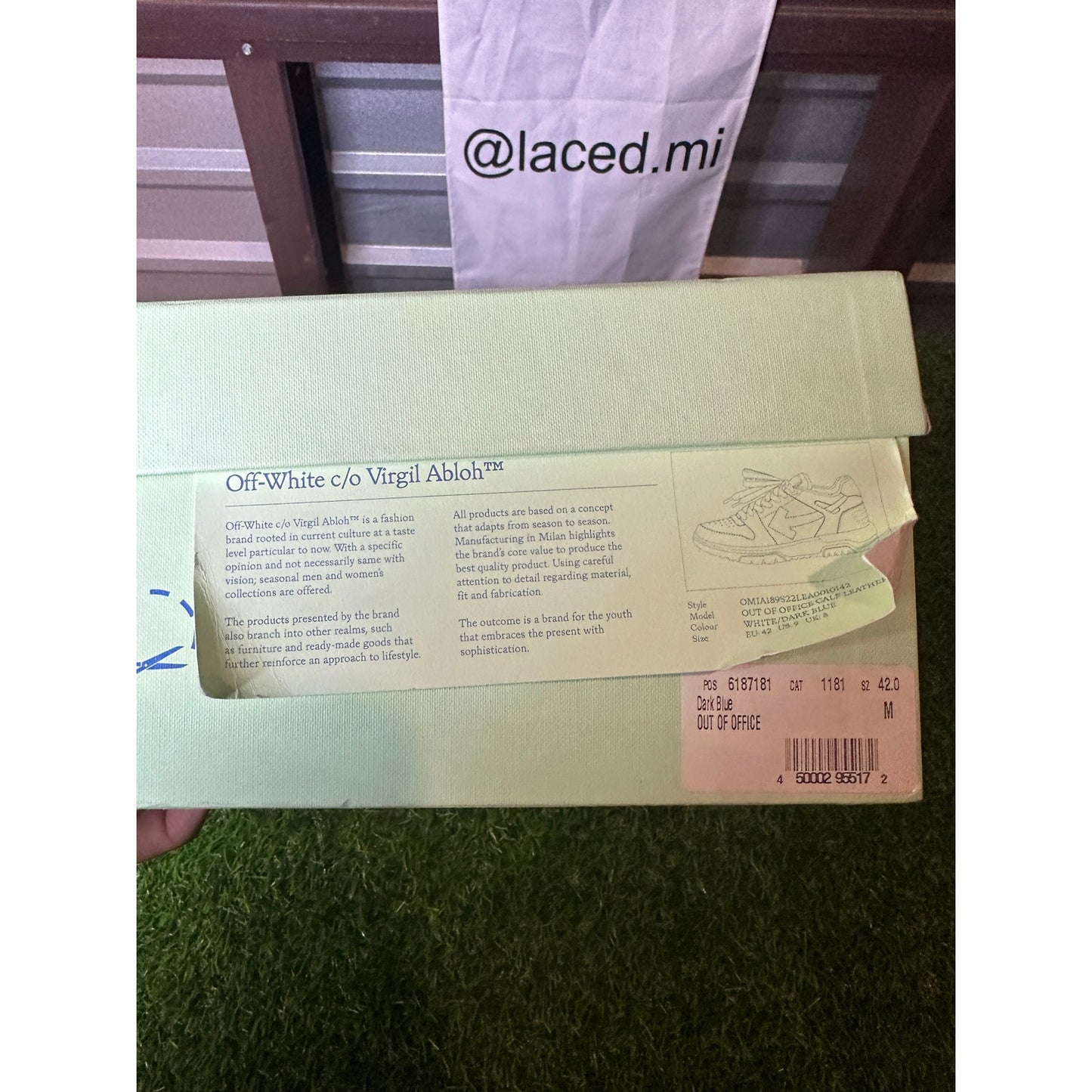 Size 9 - OFF-WHITE Out Of Office Low Tops Dark Blue White