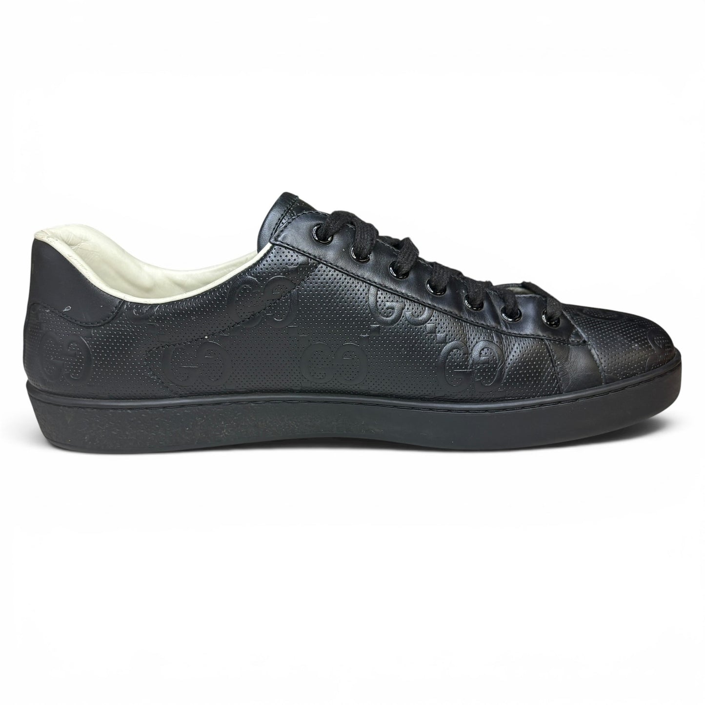 Gucci Ace Black Monorgram Sneakers | Size 11G