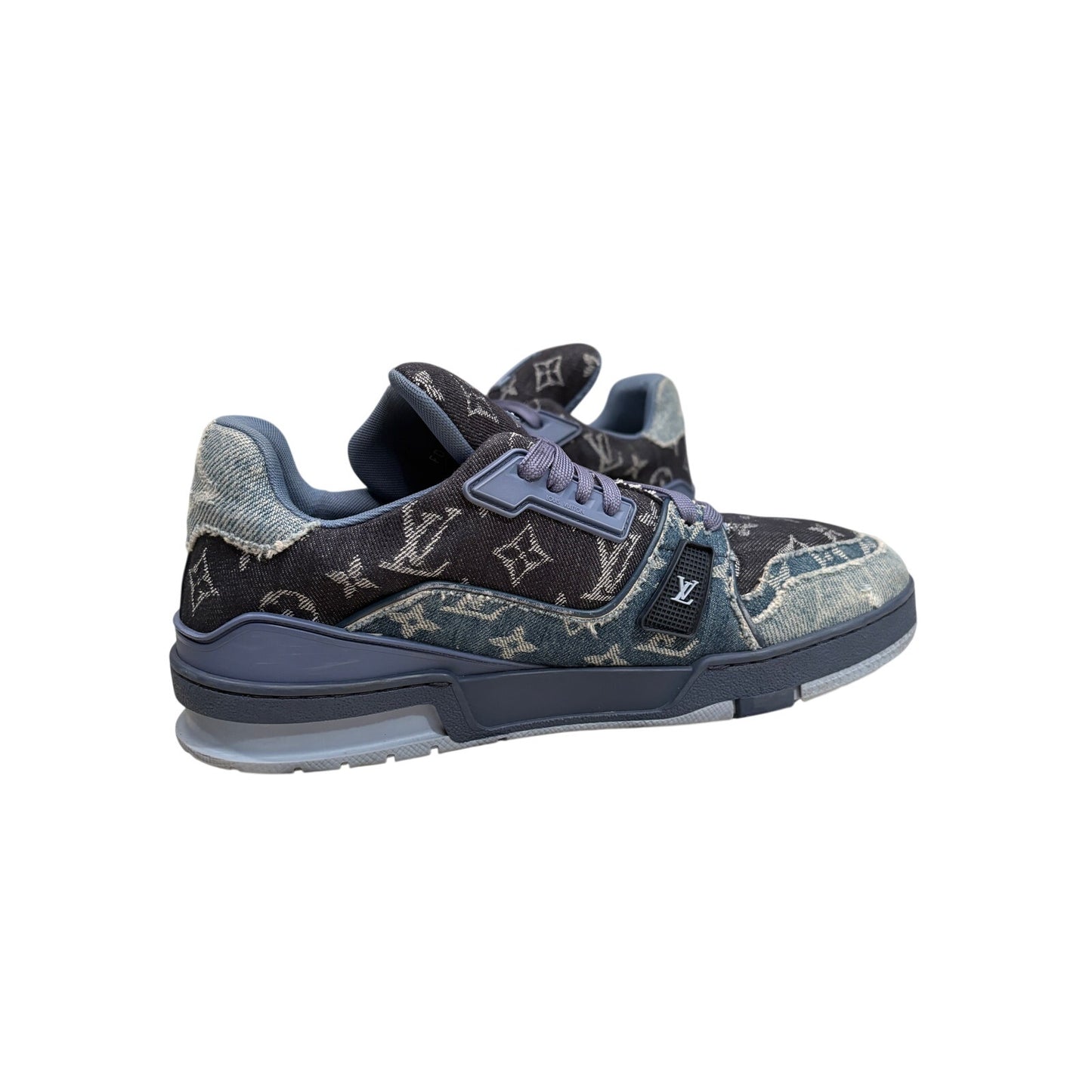Louis Vuitton Trainers Monogram Blue Denim Mens 9.5 LV