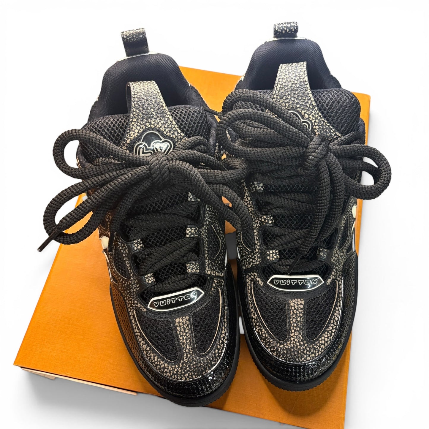 Louis Vuitton LV Skate Sneakers Snakeskin Black | Size 10LV
