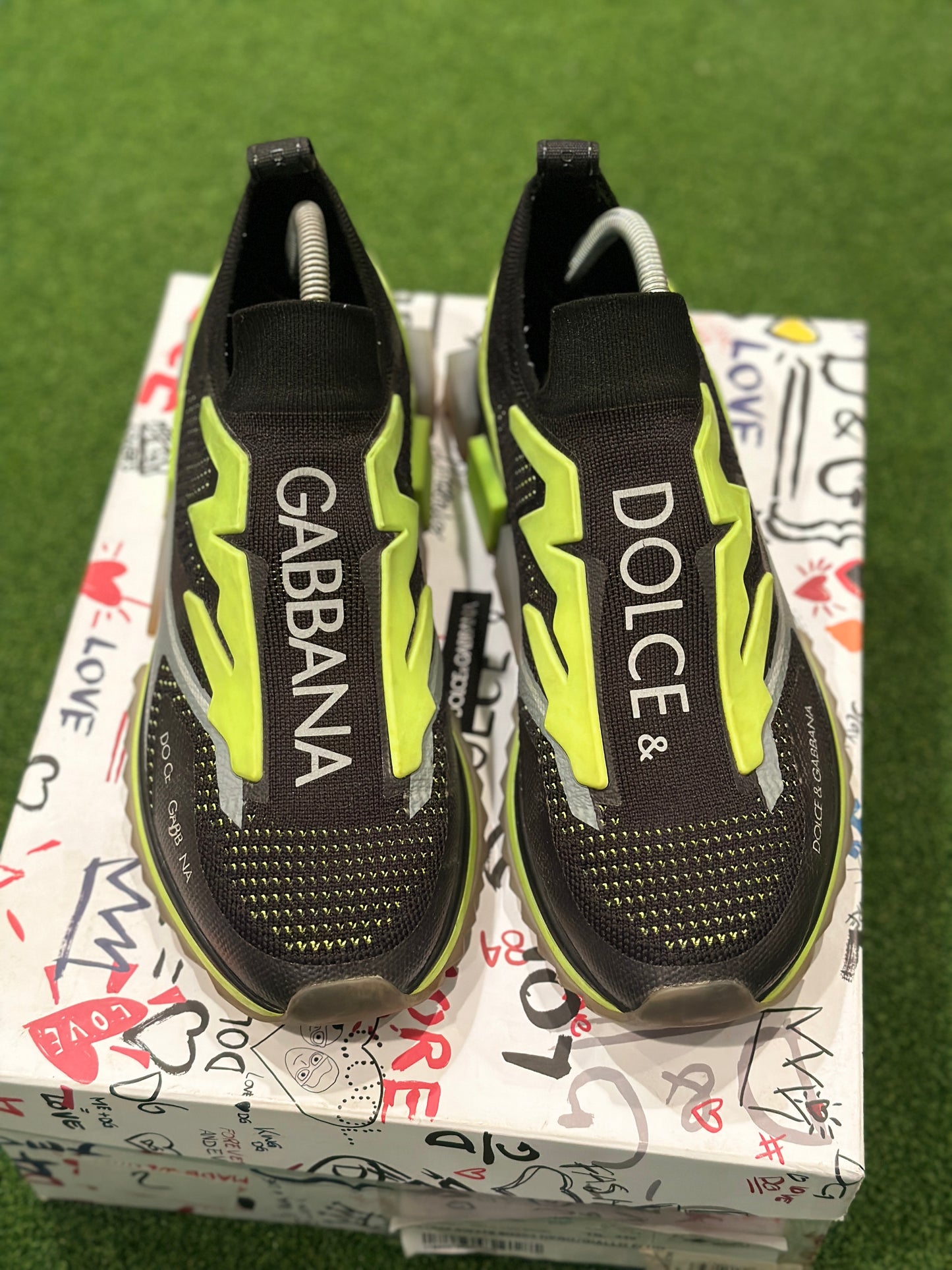 Size 11 - Dolce & Gabbana Black Yellow Sneakers