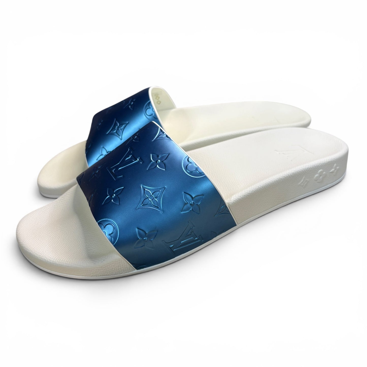 Louis Vuitton LV Monogram Rubber Slides - Blue Sandals, LV Size 9-US Size 10