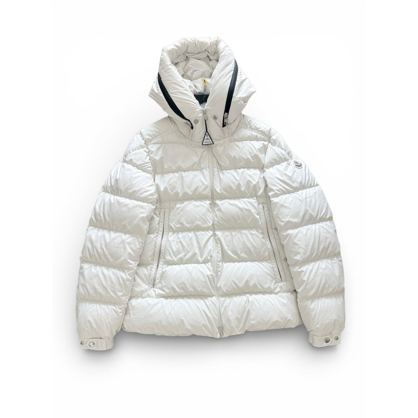 Moncler Men's Cardere Concealed Logo Jacket White | Size 2