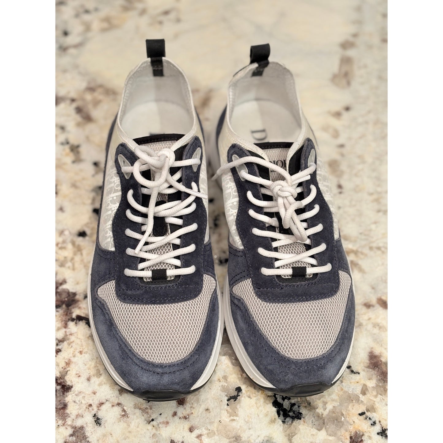 Size 9 - Dior B25 Runner Navy Blue Oblique Suede Sneakers