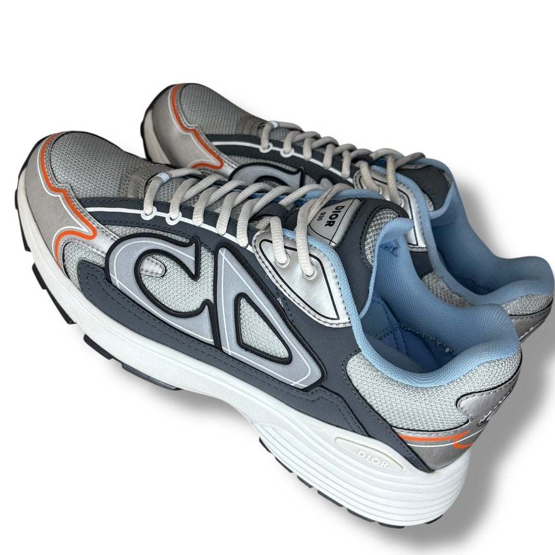 Dior B30 Silver Grey Blue Orange Sneakers | Size 44 (11US)
