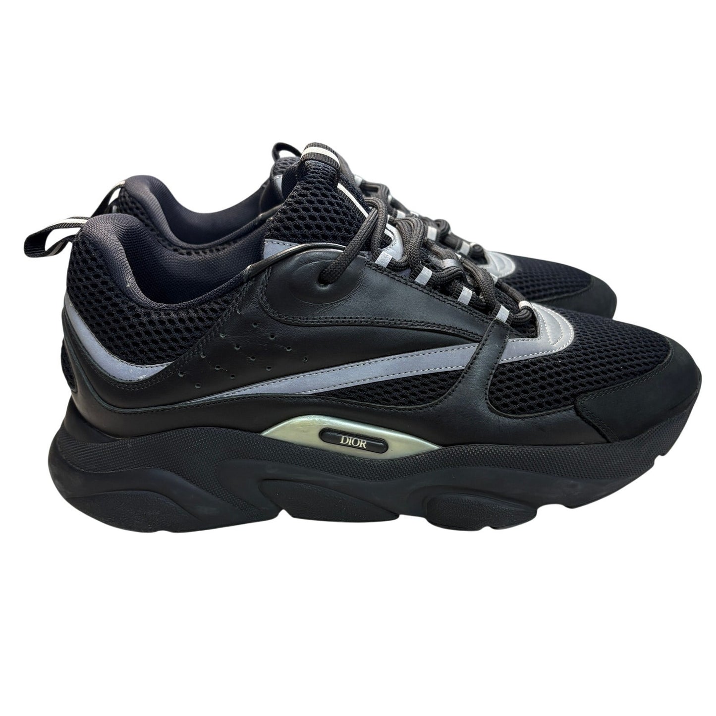 Dior B22 Reflective Low Top Black Sneakers | Size 45 (12US)
