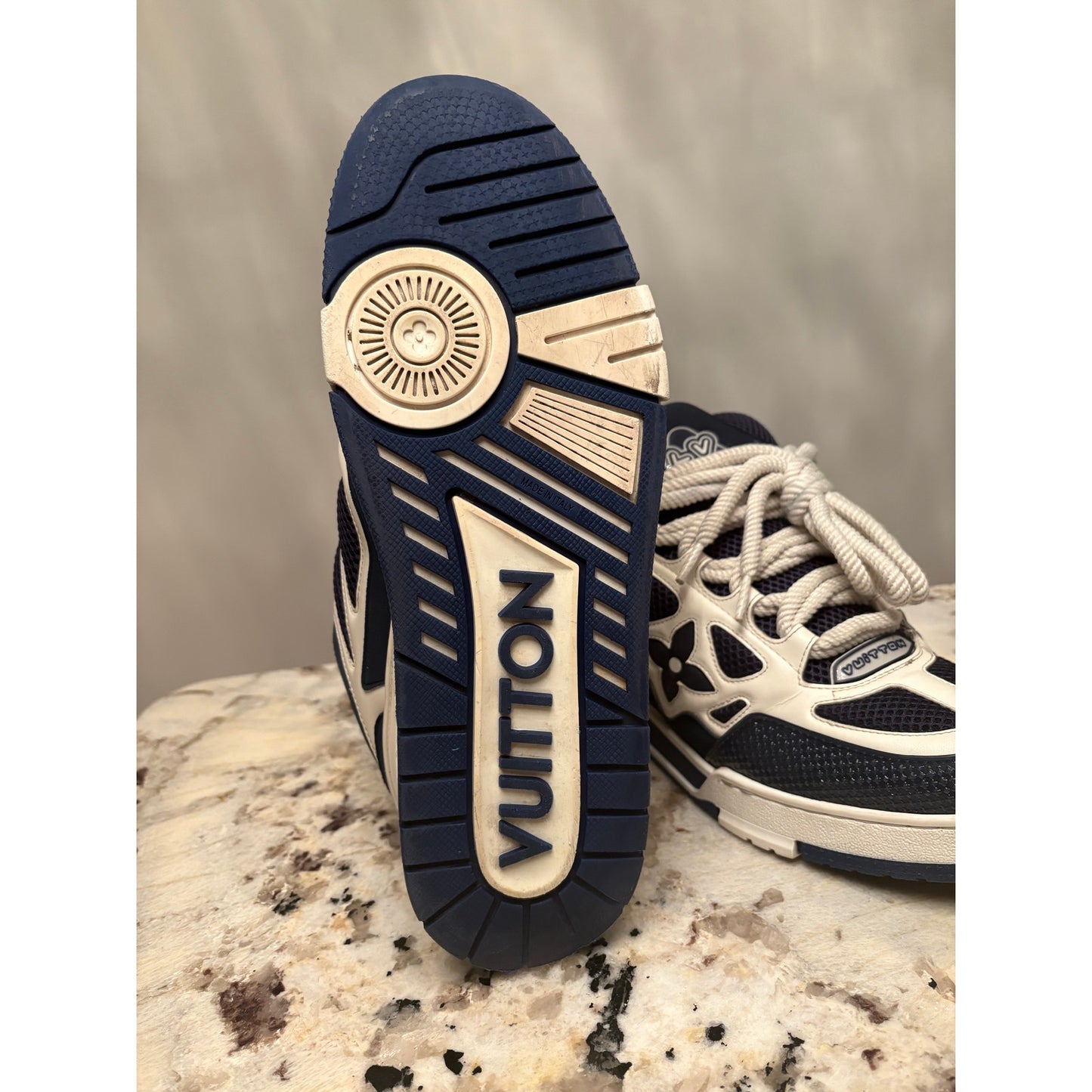 Louis Vuitton Navy Blue Skate Sneakers | Size 8LV
