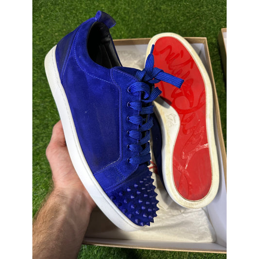 Christian Louboutin Blue Suede Low Top Sneakers | 12.5US