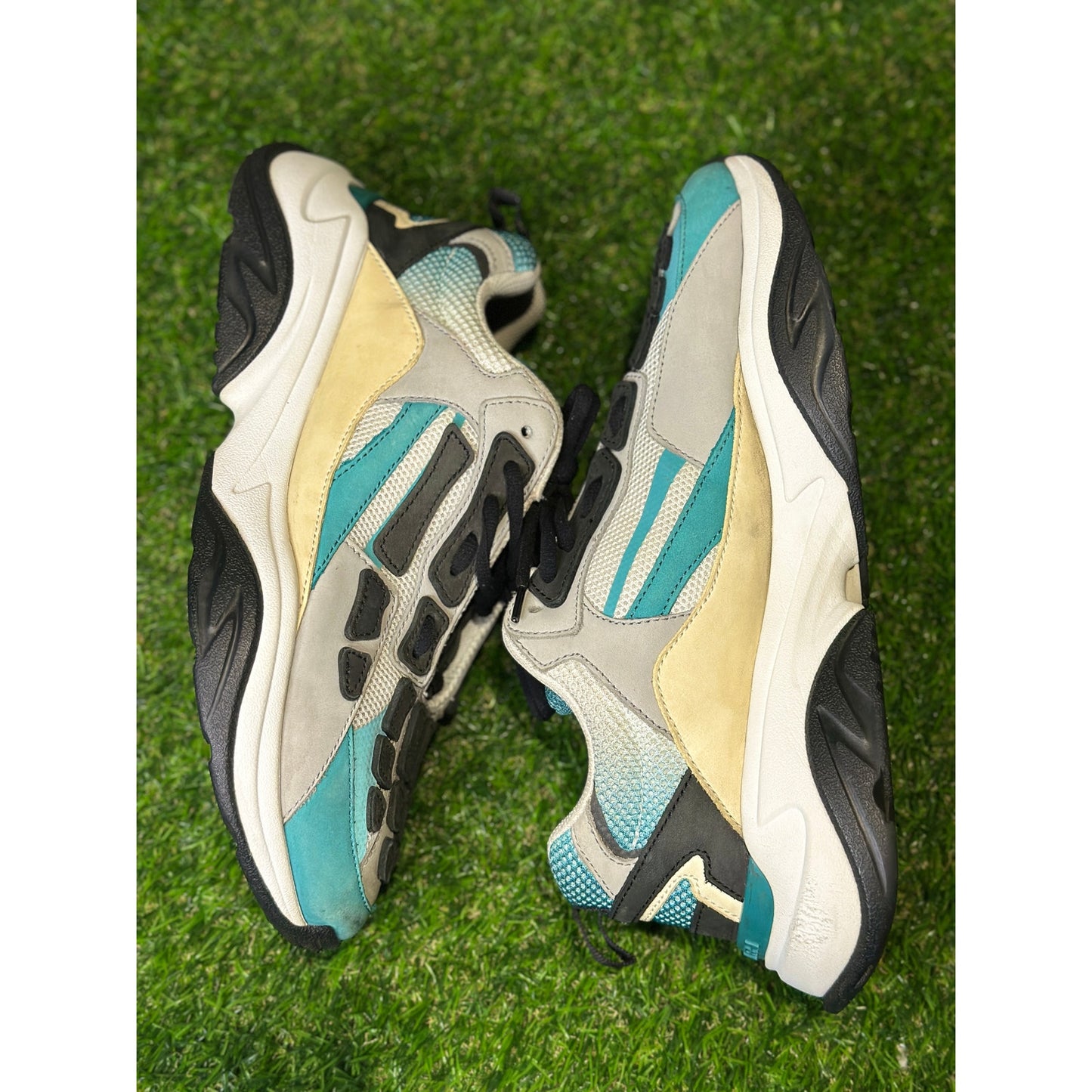 Size 9 - Amiri Teal and Black Bone Runner Sneakers