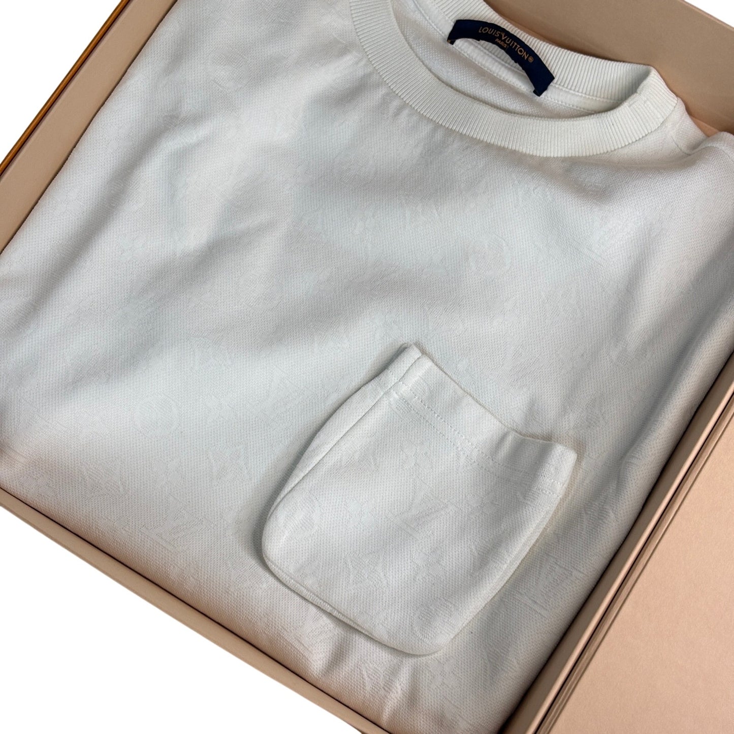 LOUIS VUITTON WHITE MONOGRAM POCKET TEE | SIZE SMALL