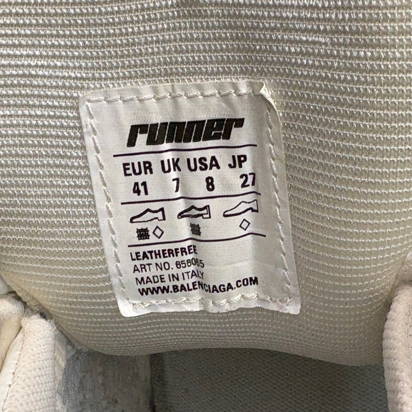 Balenciaga Runner White Track Sneakers | Size 41(8-9US)