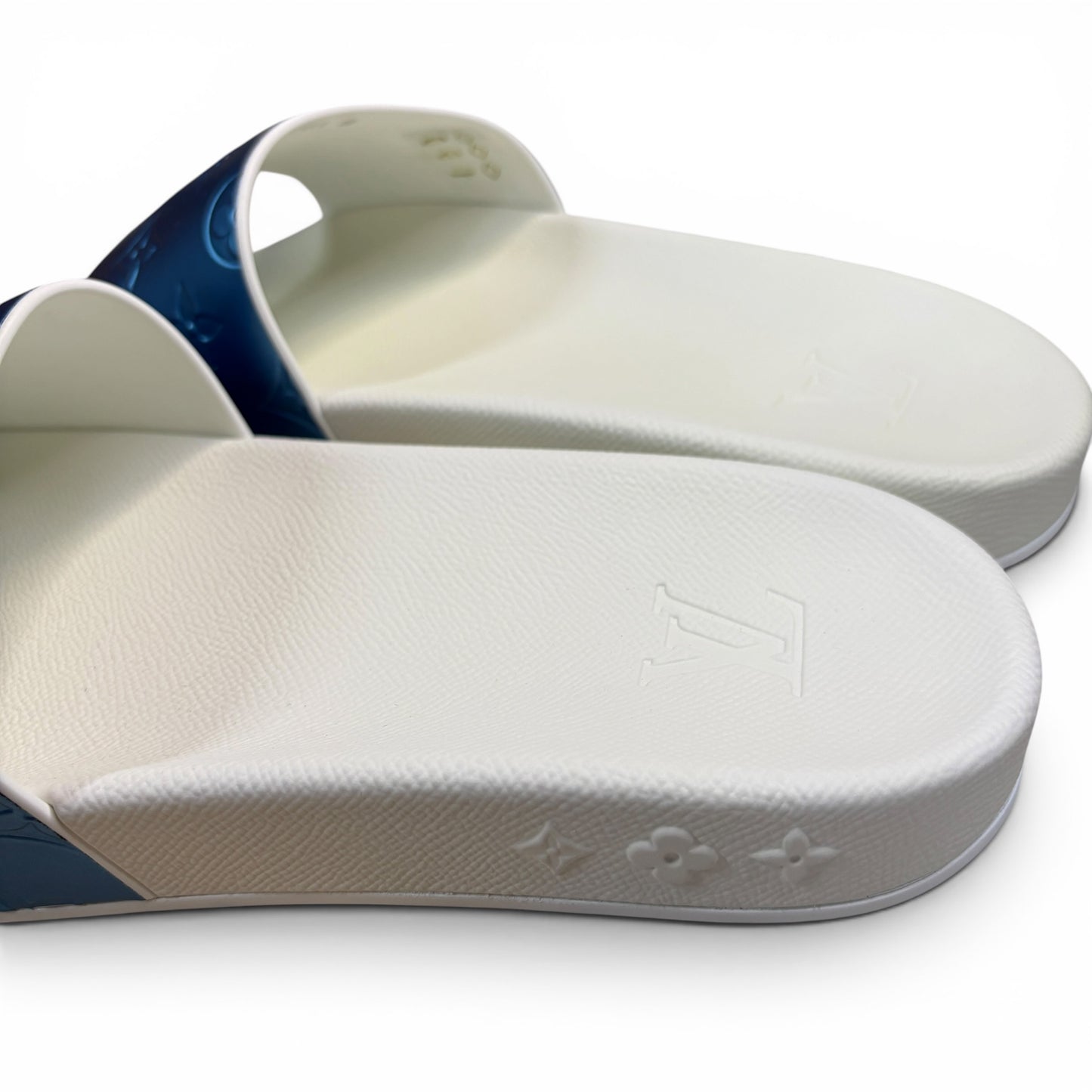 Louis Vuitton LV Monogram Rubber Slides - Blue Sandals, LV Size 9-US Size 10