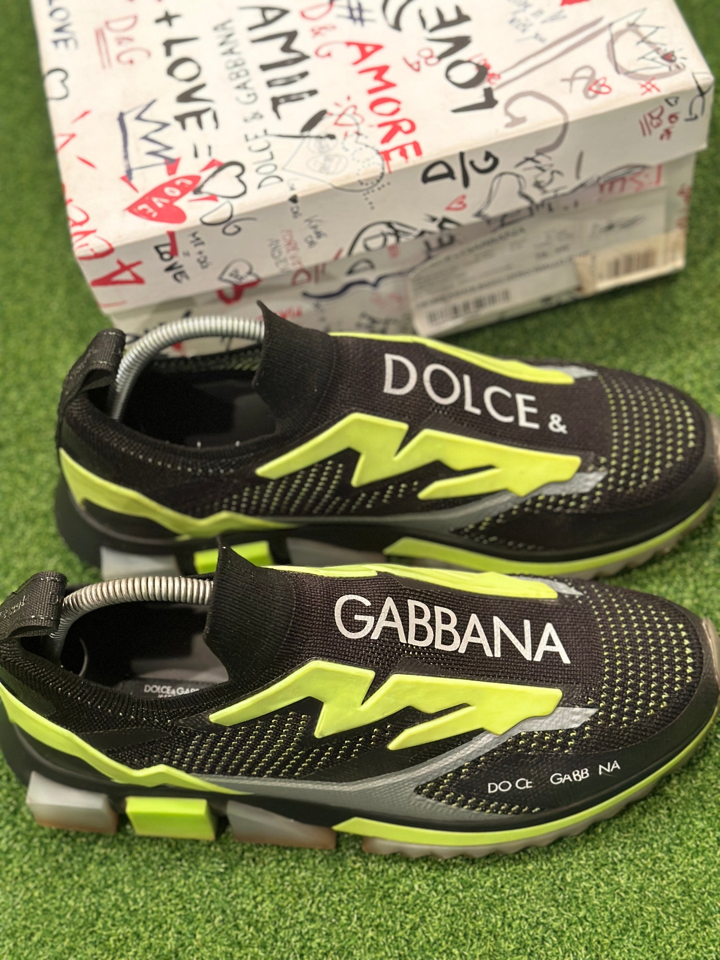 Size 11 - Dolce & Gabbana Black Yellow Sneakers