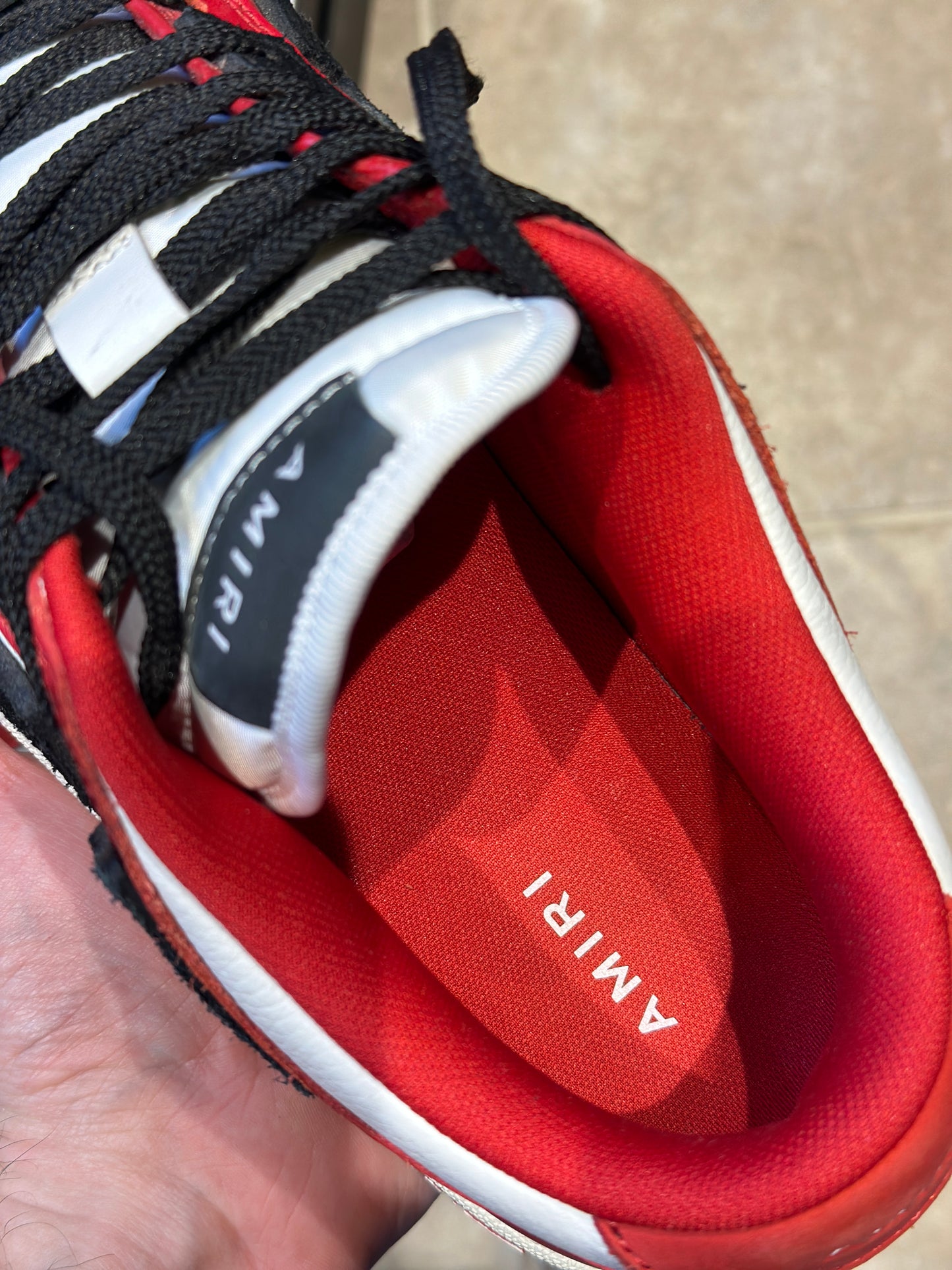 SIZE 10 - AMIRI SKEL-TOP LOW RED SNEAKER
