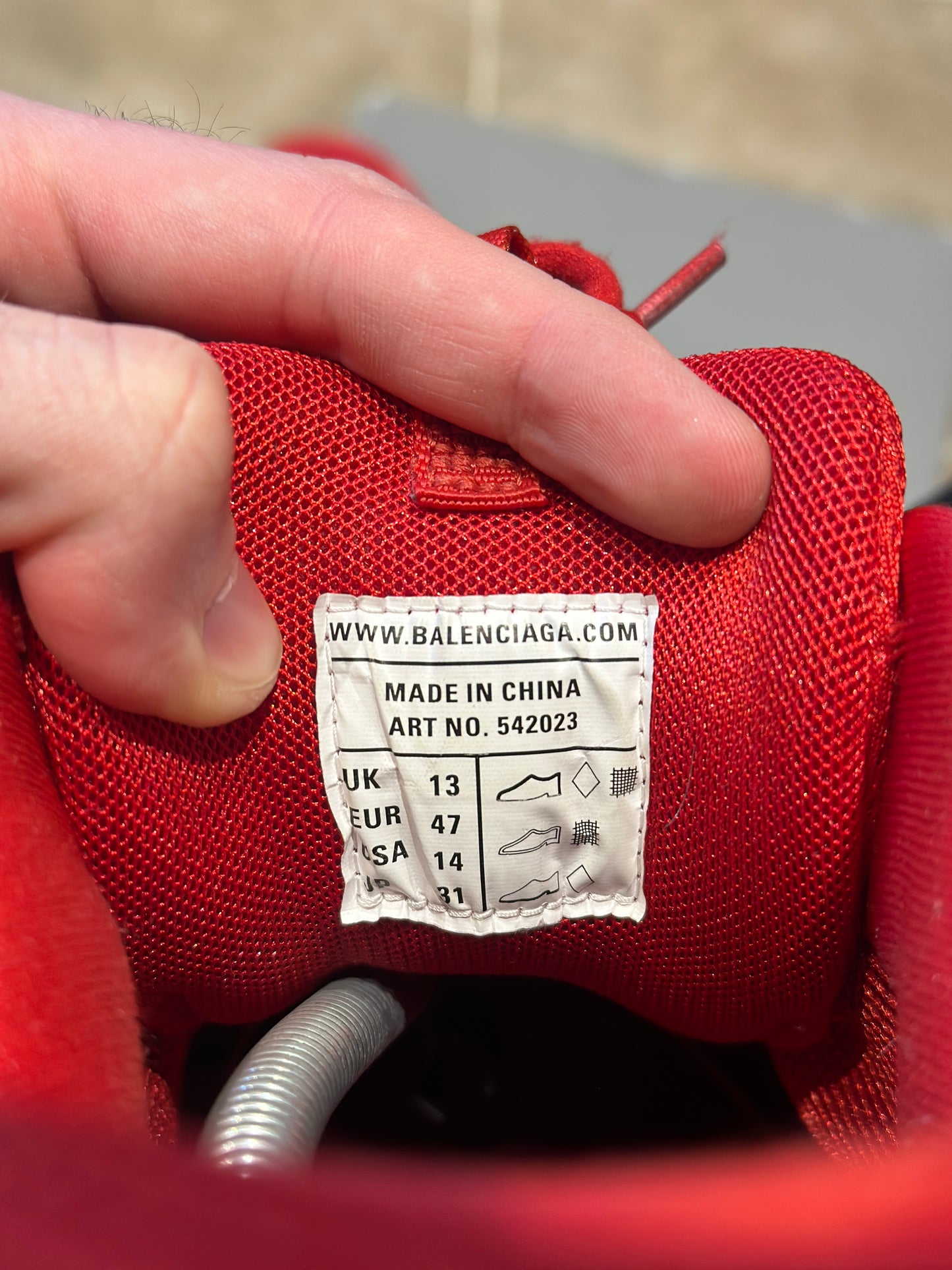 Size 47 - Balenciaga Track Red
