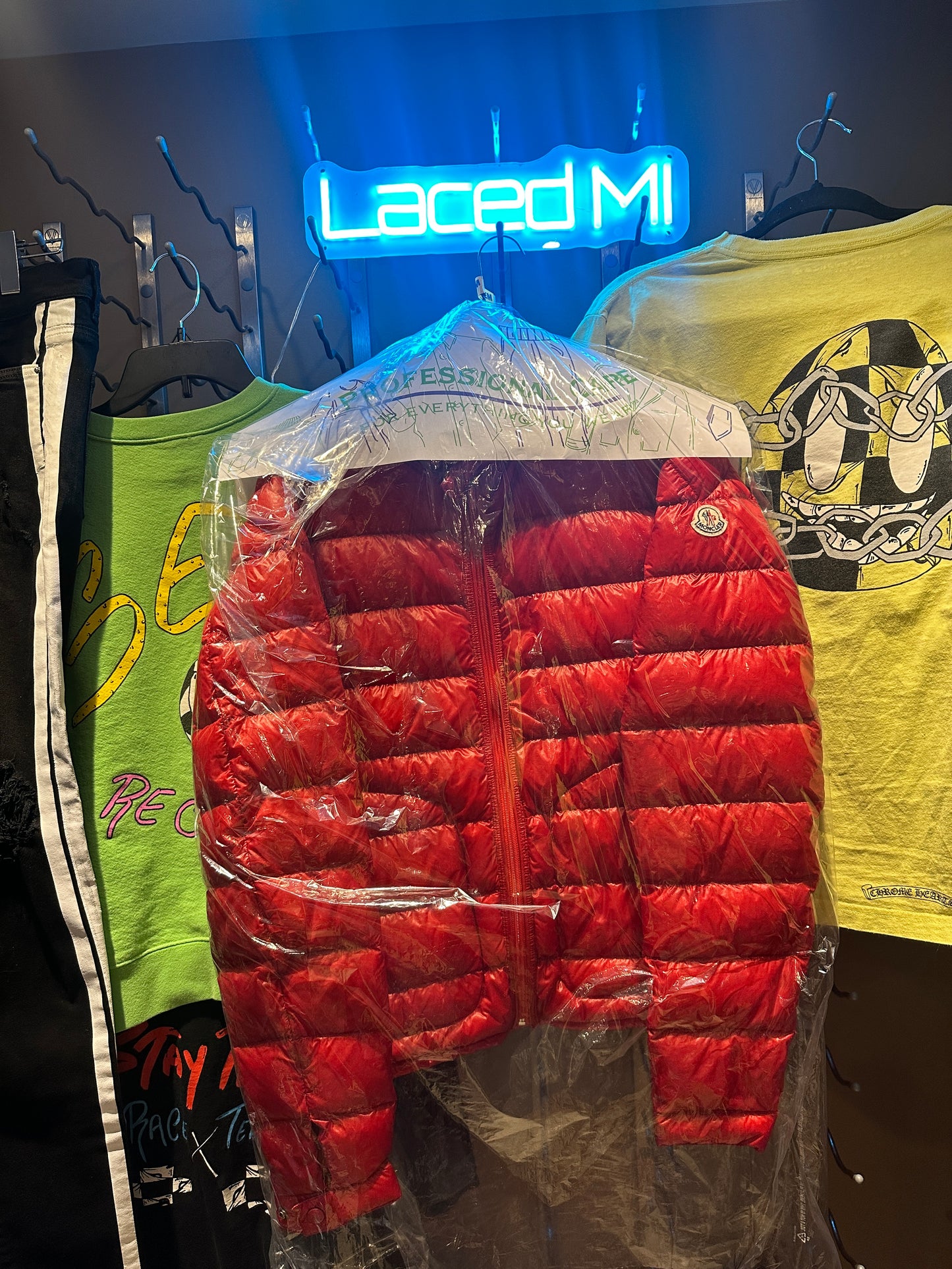 Large - Moncler Maya Red Down Light Jacket