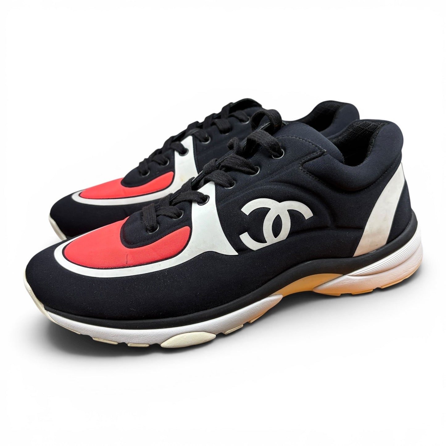 Chanel Black Neoprene CC Logo Sneakers | Size 43(10US)
