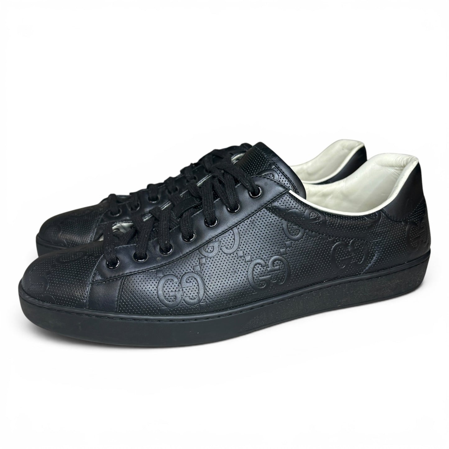 Gucci Ace Black Monorgram Sneakers | Size 11G