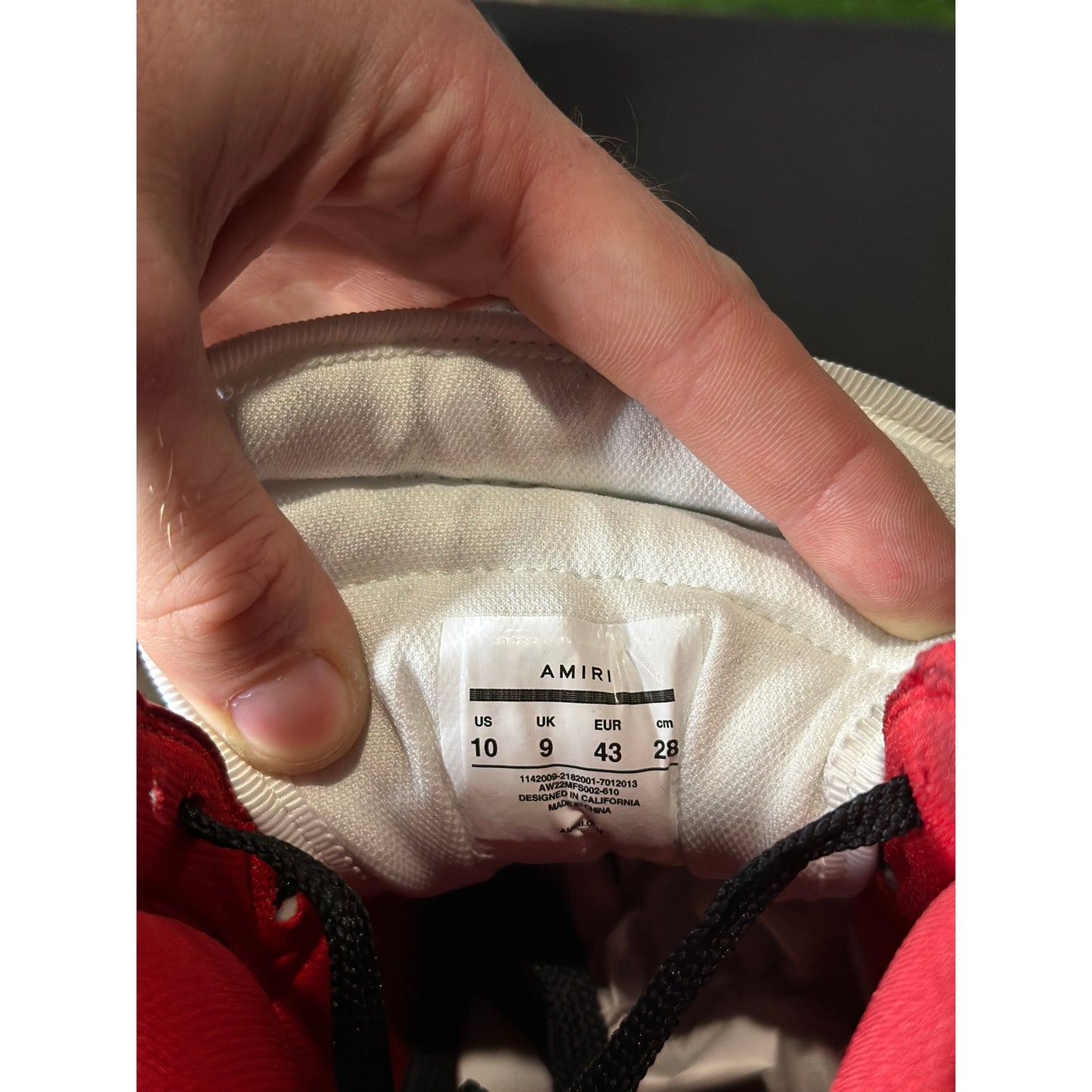 Size 10 - Amiri Skel High Top Red Black Sneakers