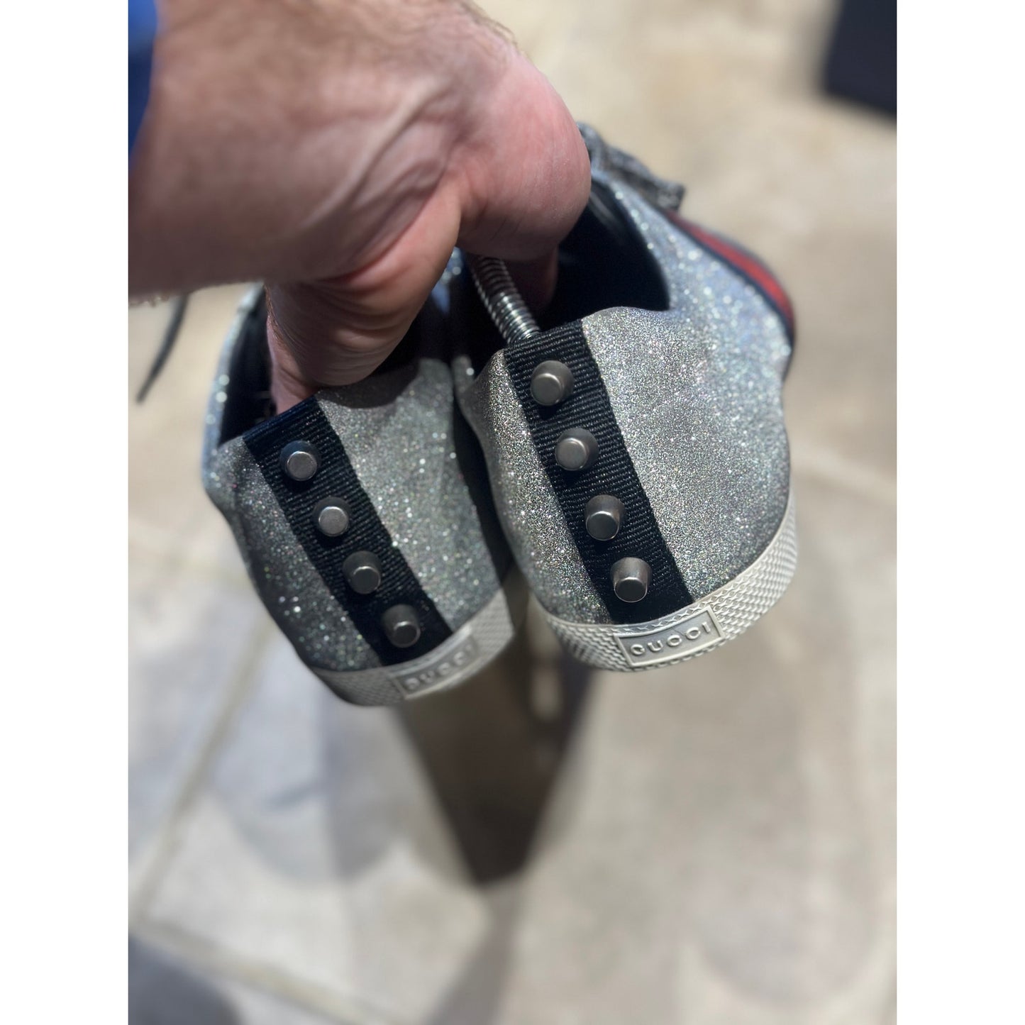 Gucci Glitter Ace Silver Mens Sneaker US11 EU44 GUCCI/UK10.5