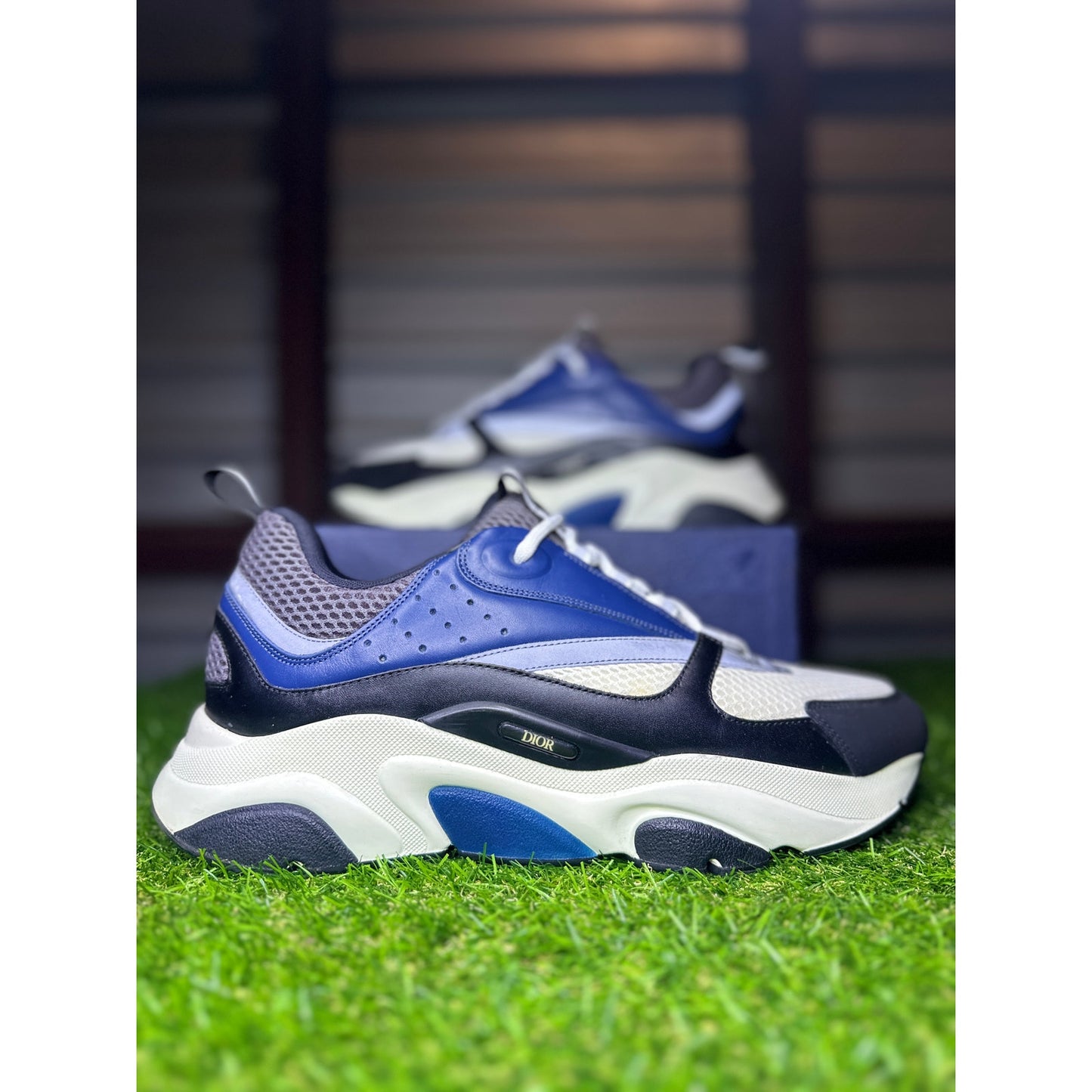 Size 12 - Dior B22 Navy Blue/Black/White Sneakers